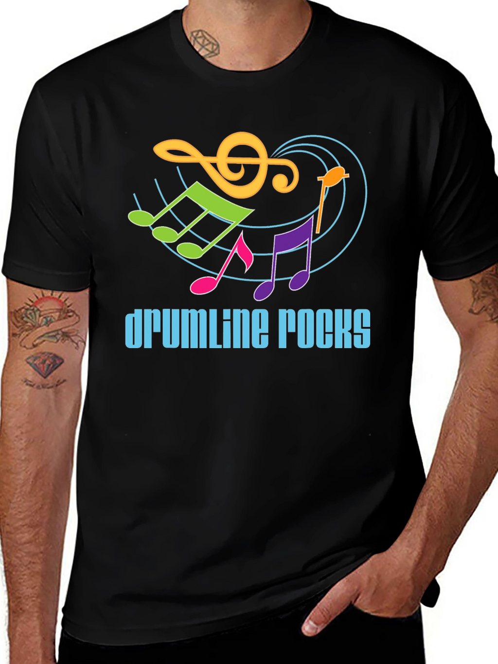 Drumline Rocks Graphic Tee - Music Lover Shirt