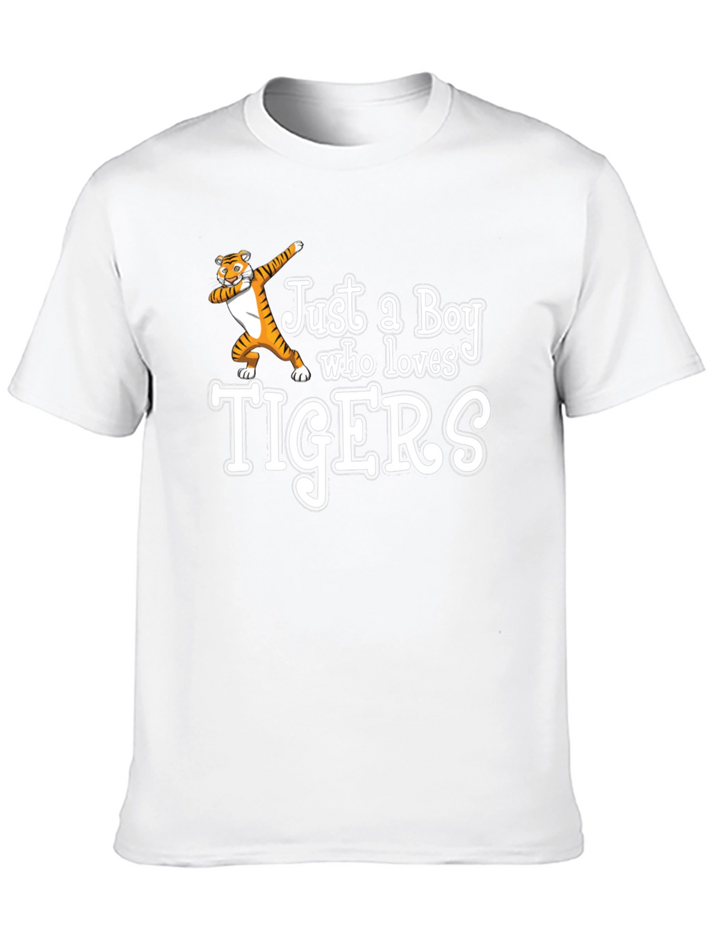 Boy Who Loves Tigers Black T-Shirt