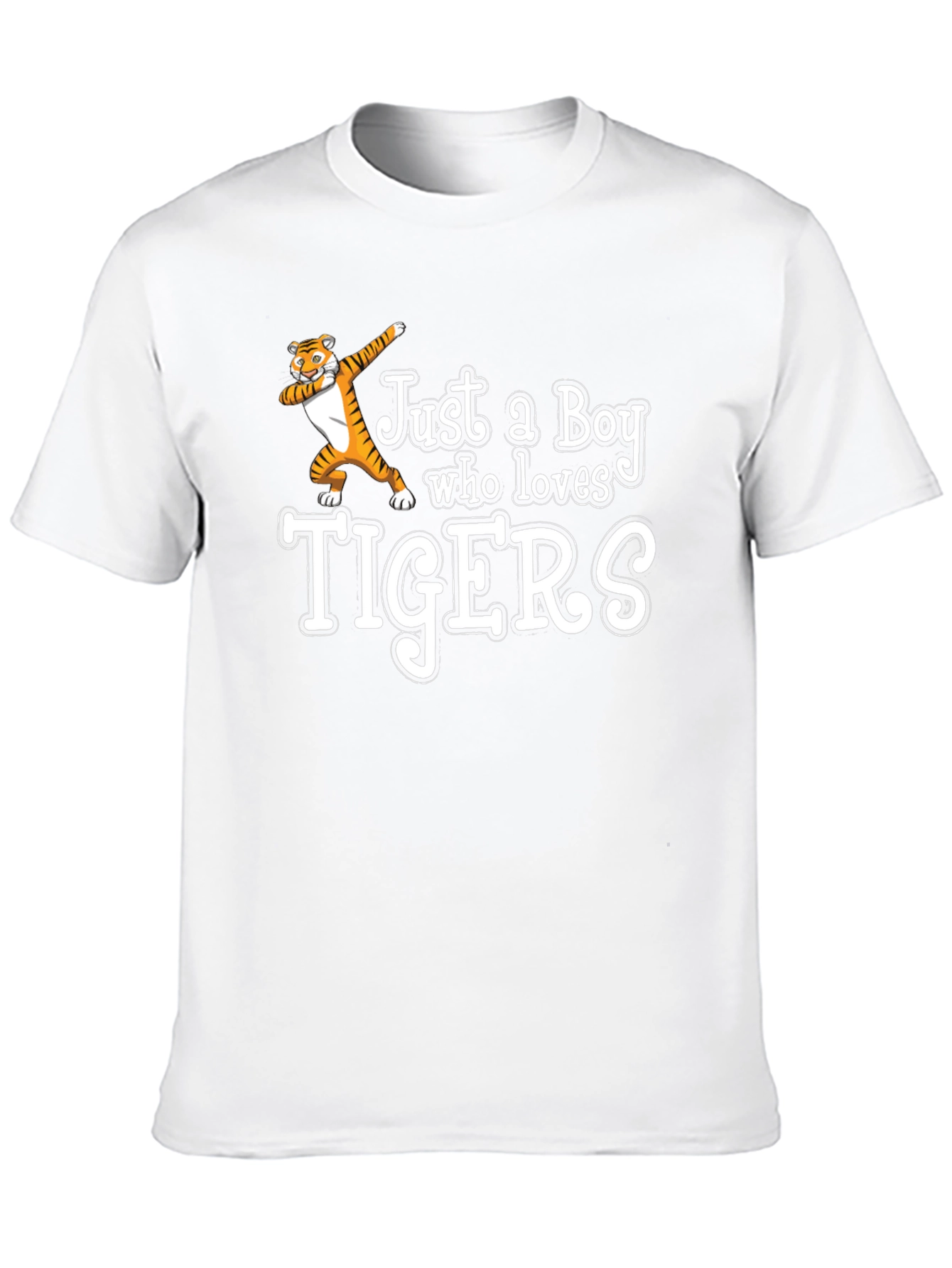 Boy Who Loves Tigers Black T-Shirt