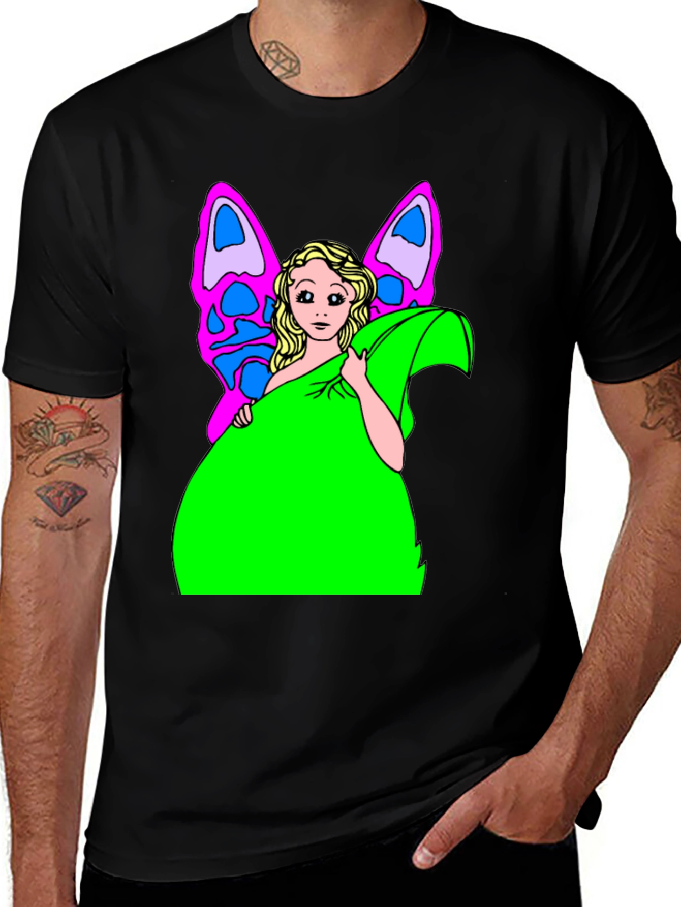 Butterfly Fairy Graphic Tee - Novelty T-Shirt