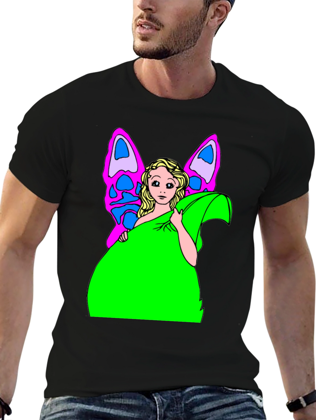 Butterfly Fairy Graphic Tee - Novelty T-Shirt