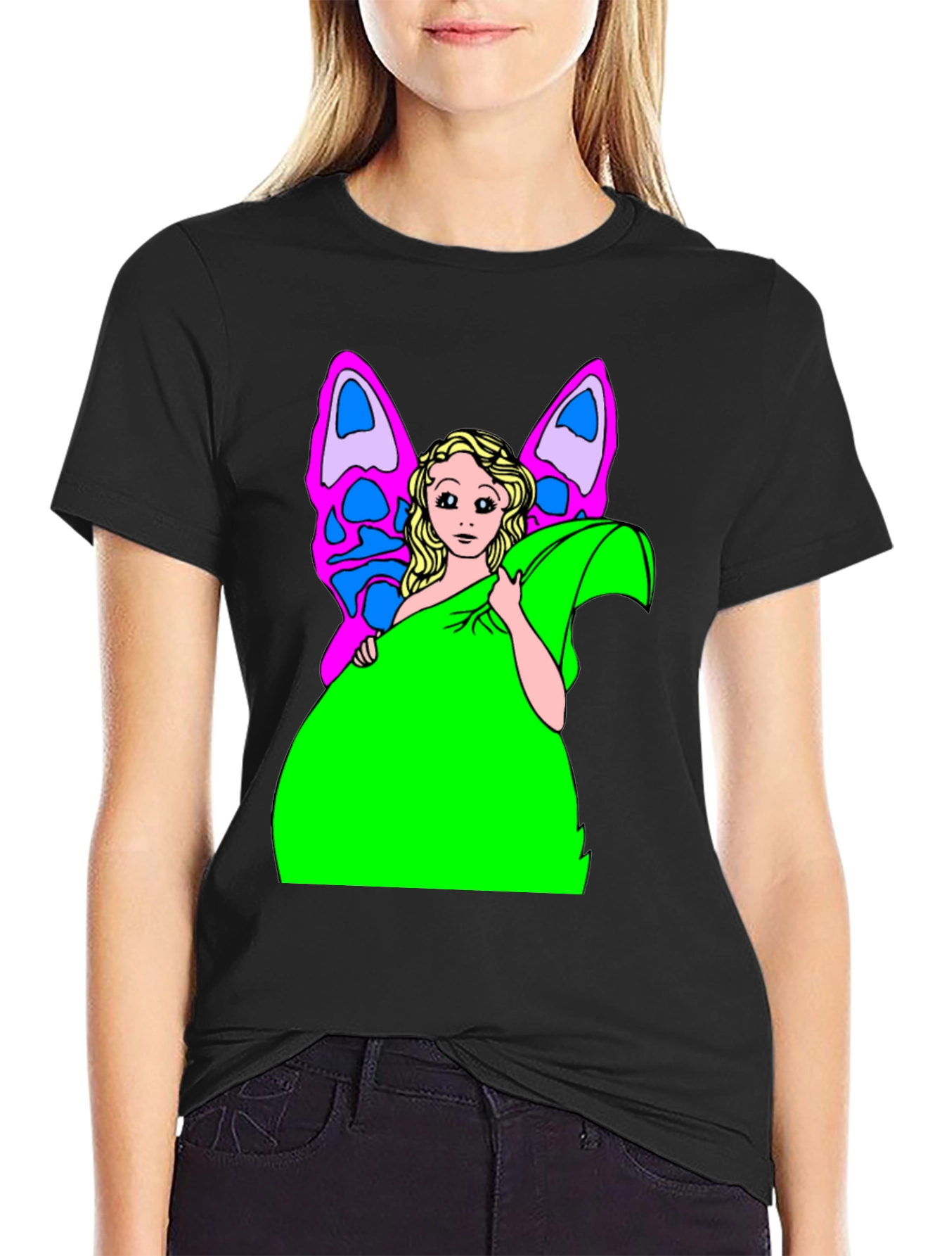 Butterfly Fairy Graphic Tee - Novelty T-Shirt