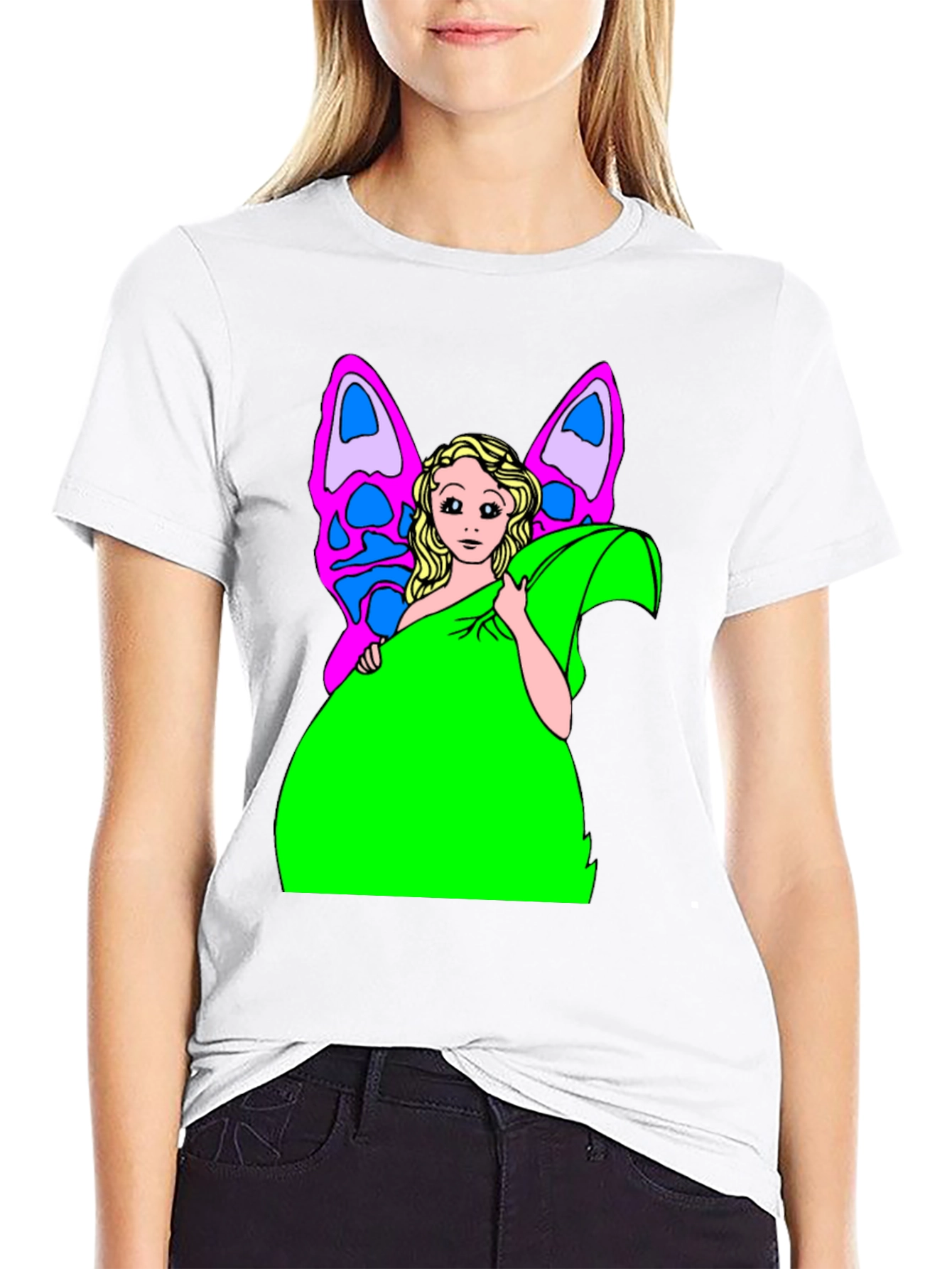 Butterfly Fairy Graphic Tee - Novelty T-Shirt