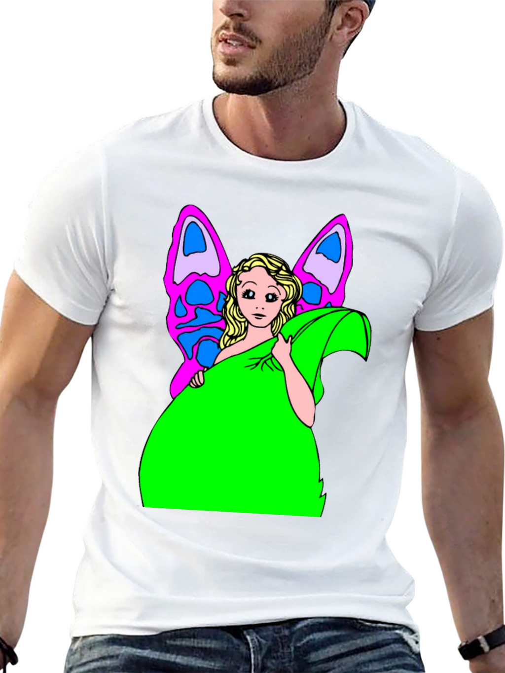 Butterfly Fairy Graphic Tee - Novelty T-Shirt
