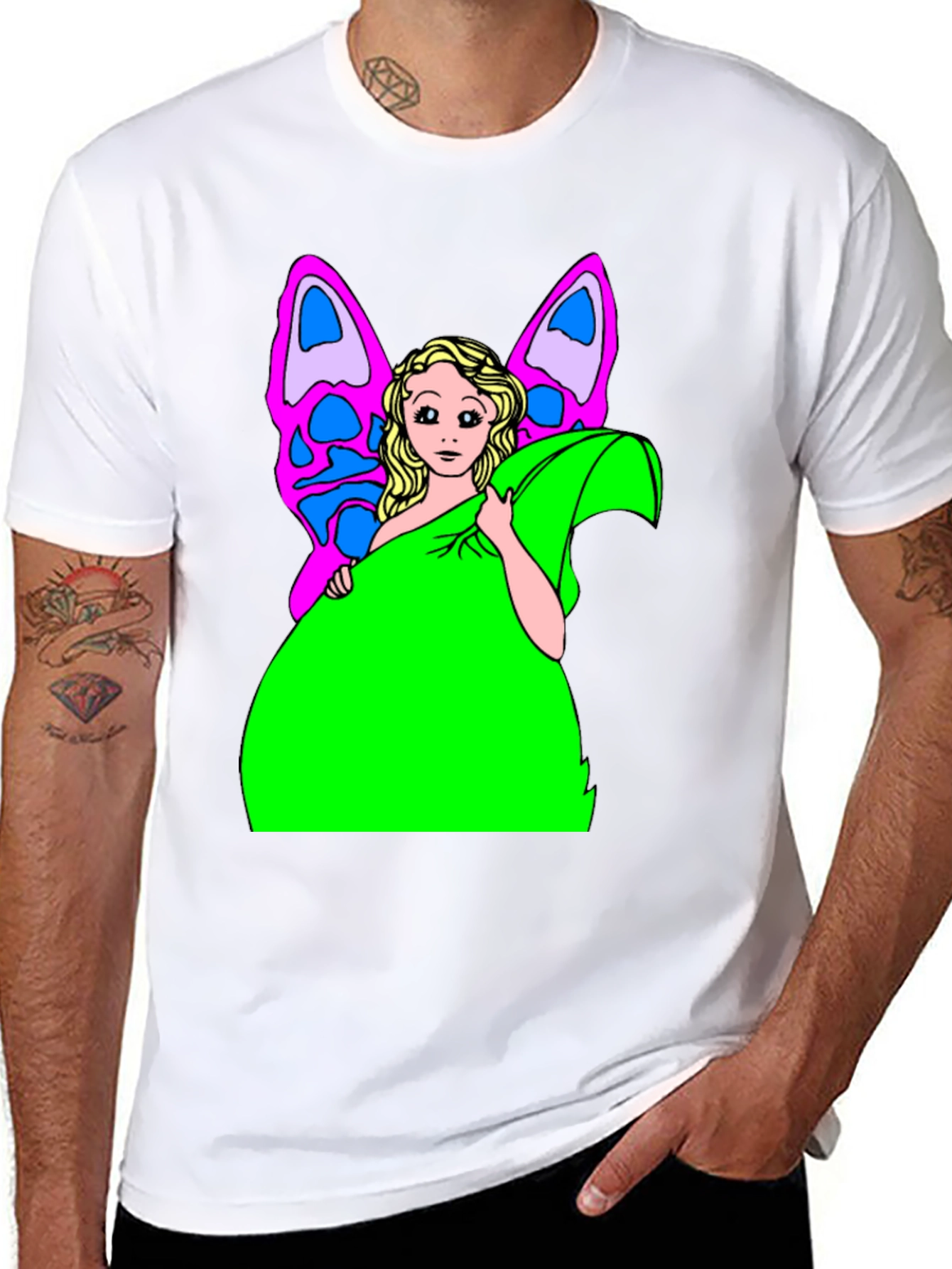 Butterfly Fairy Graphic Tee - Novelty T-Shirt