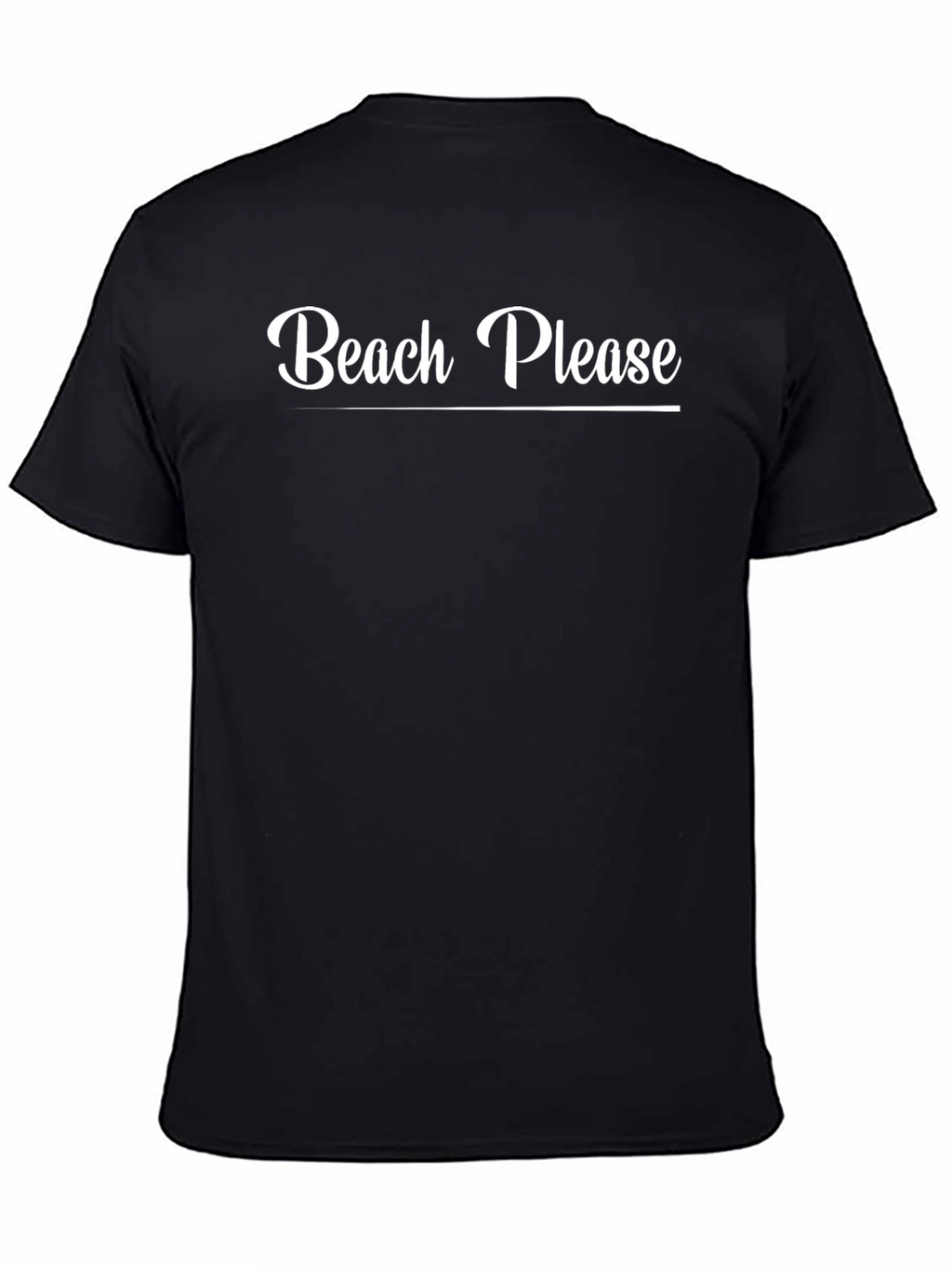 Beach Please Graphic T-Shirt - Black Cotton Tee