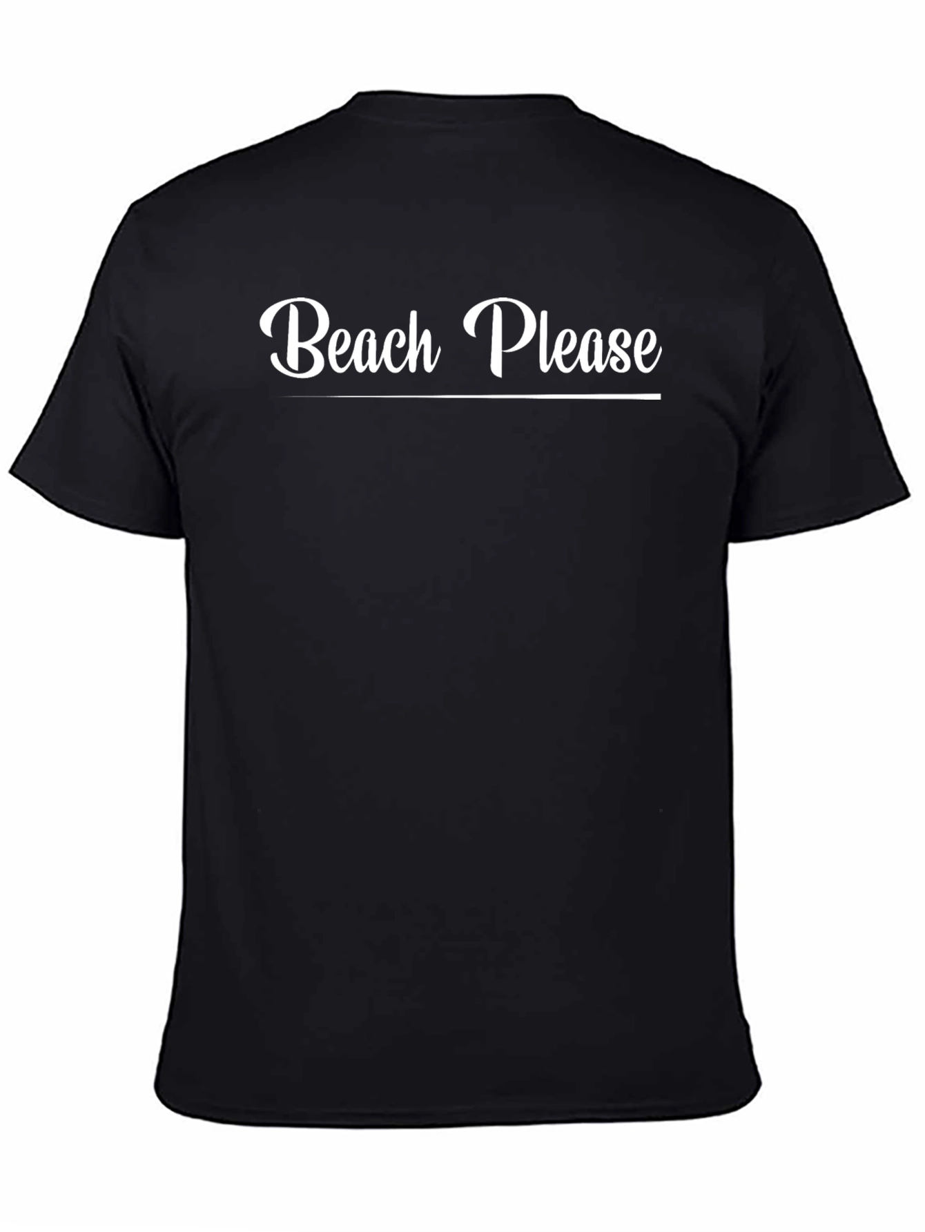 Beach Please Graphic T-Shirt - Black Cotton Tee
