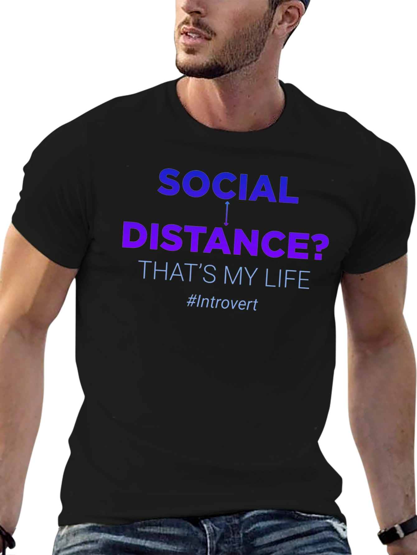 Introvert Social Distance Graphic T-Shirt