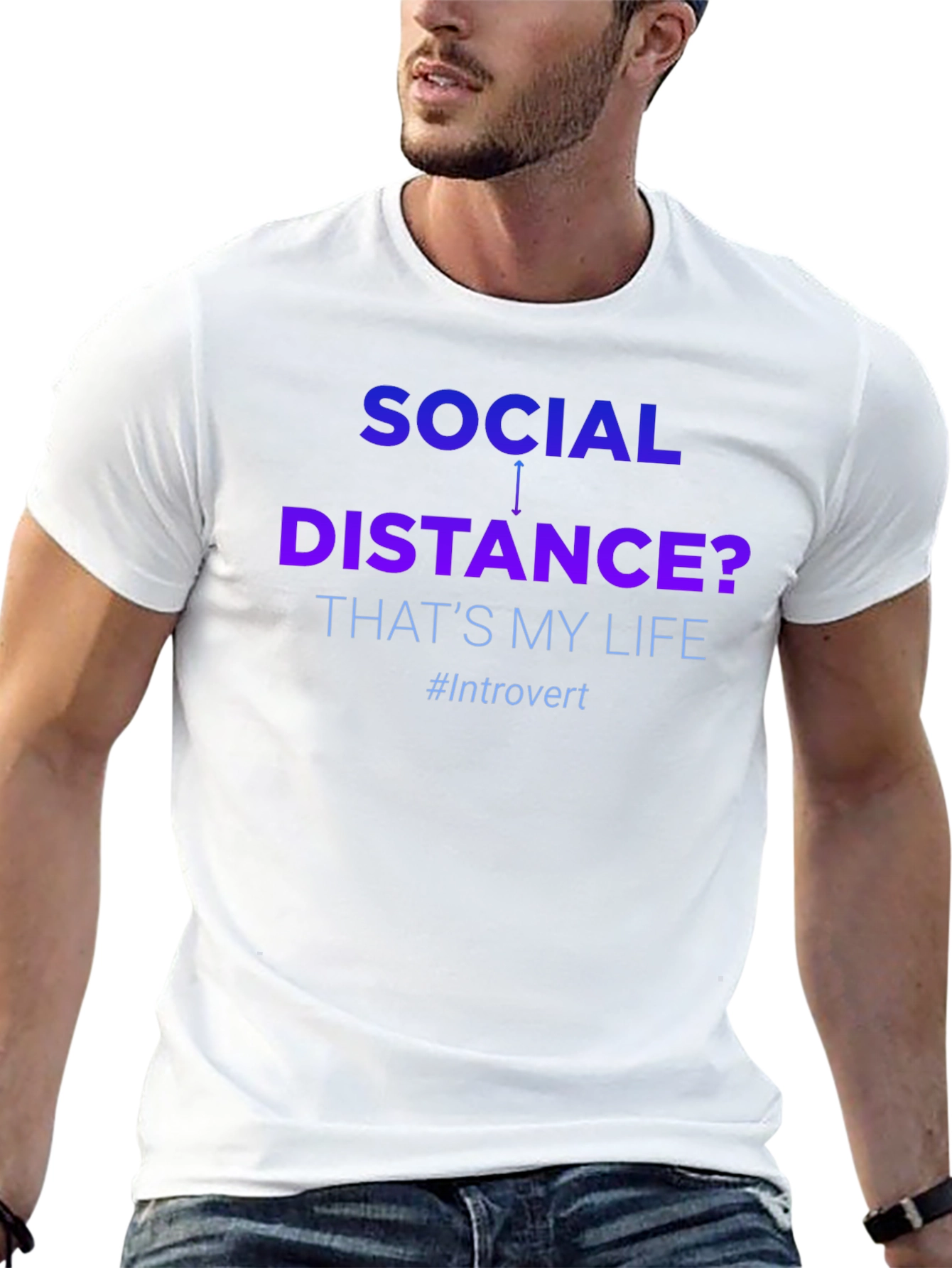 Introvert Social Distance Graphic T-Shirt
