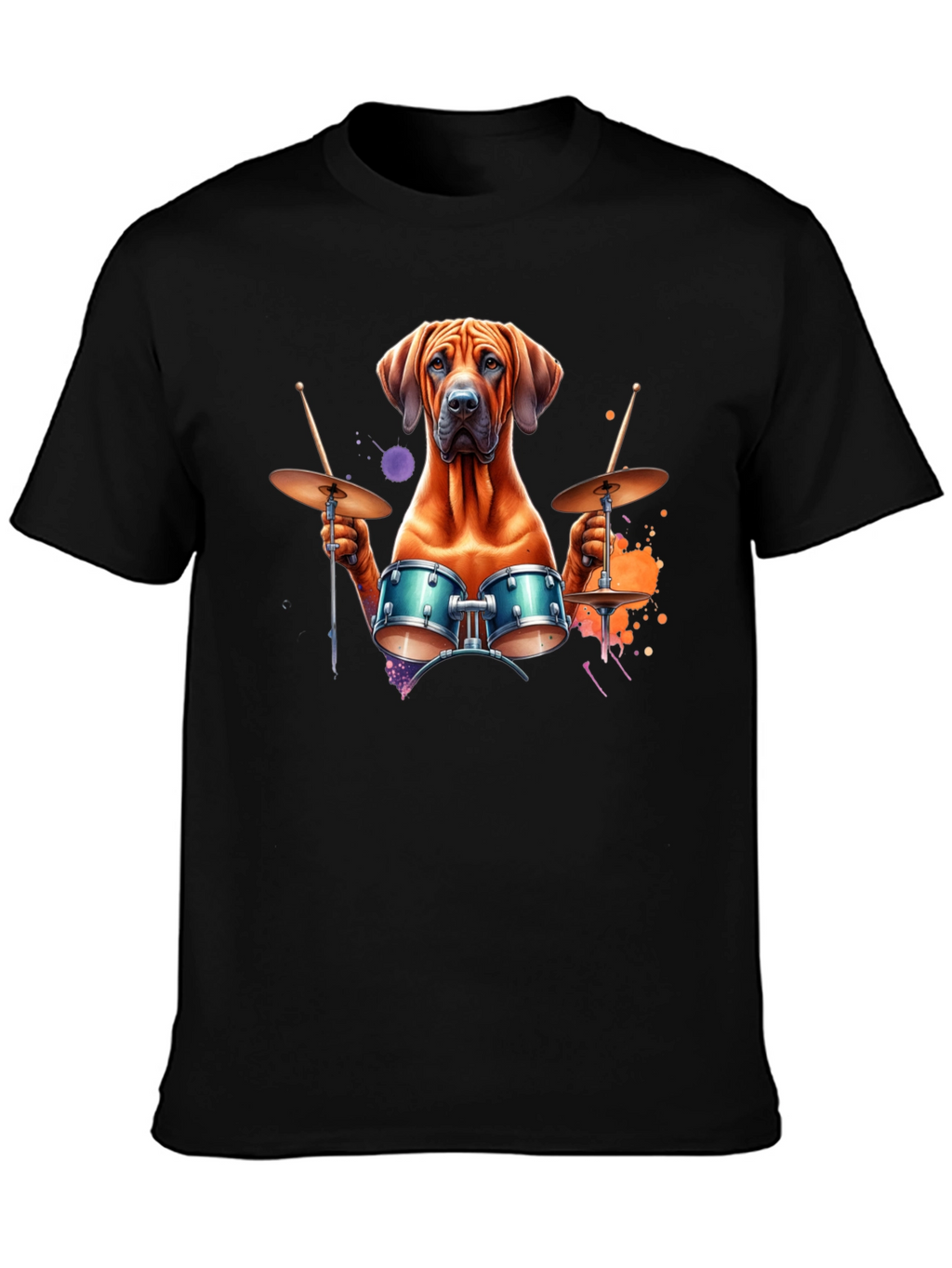 Dog Drummer T-Shirt - Unique Graphic Tee