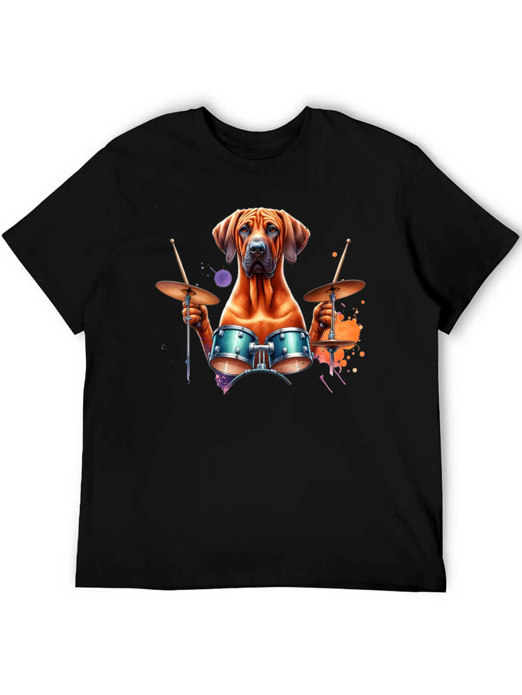 Dog Drummer T-Shirt - Unique Graphic Tee
