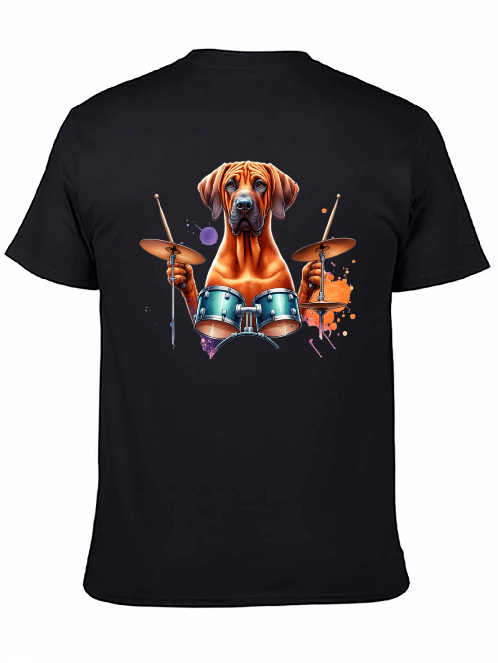 Dog Drummer T-Shirt - Unique Graphic Tee