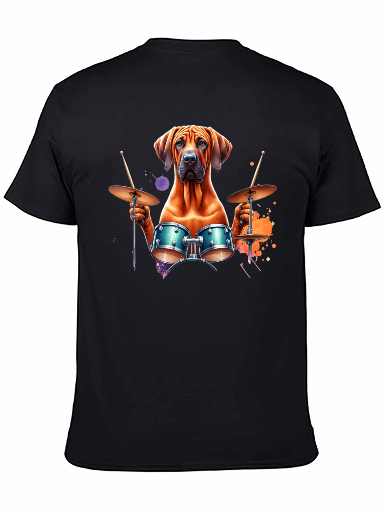 Dog Drummer T-Shirt - Unique Graphic Tee