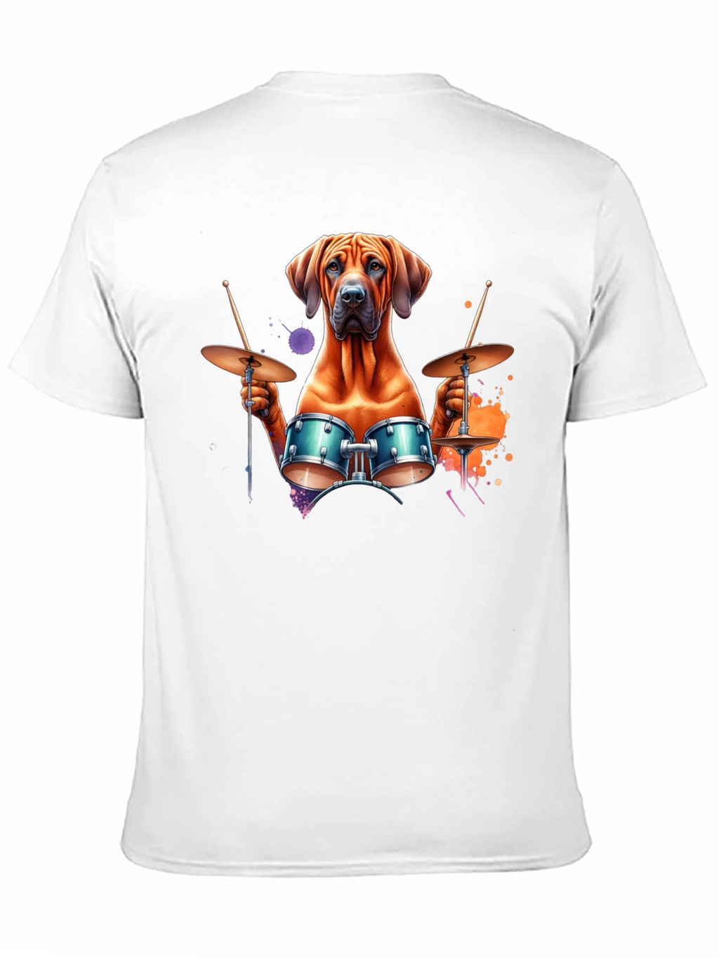 Dog Drummer T-Shirt - Unique Graphic Tee