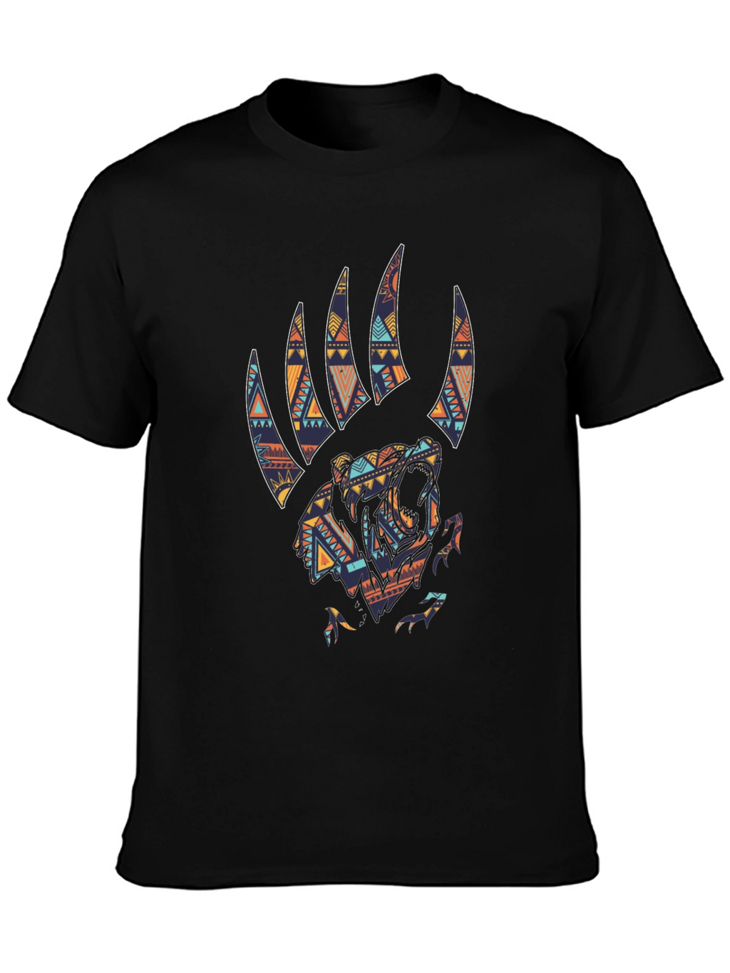 Tribal Bear Claw Graphic Tee - Black