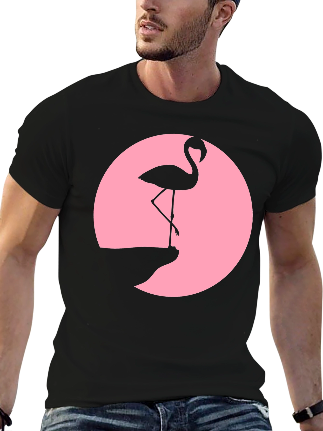 Flamingo Silhouette Black T-Shirt