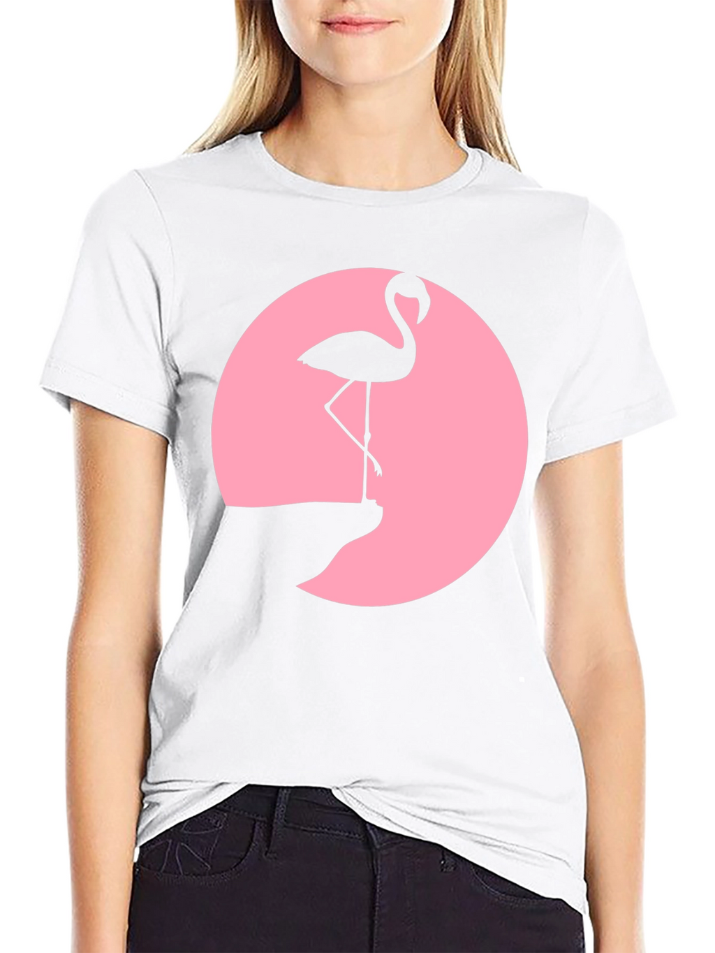 Flamingo Silhouette Black T-Shirt
