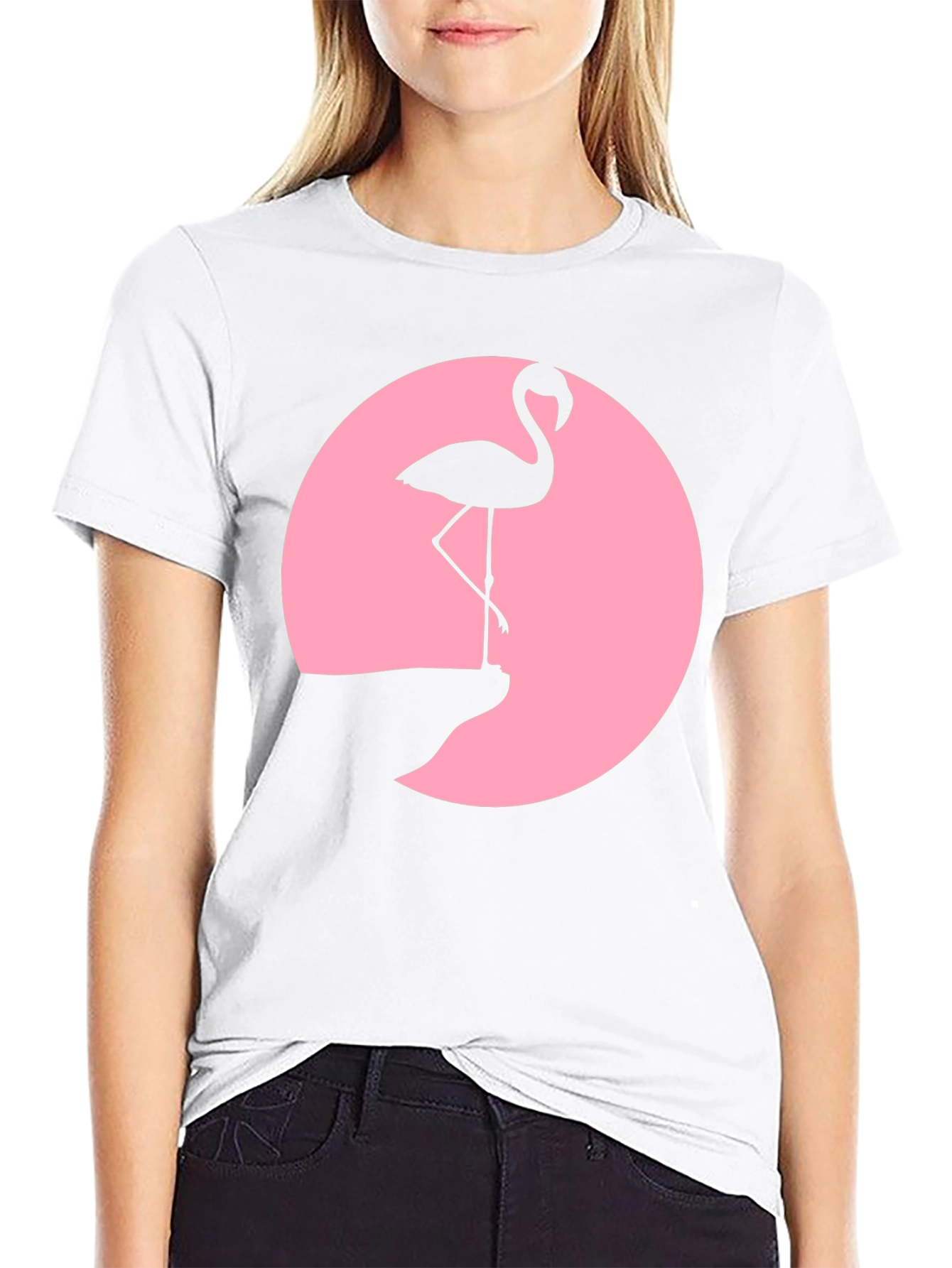 Flamingo Silhouette Black T-Shirt