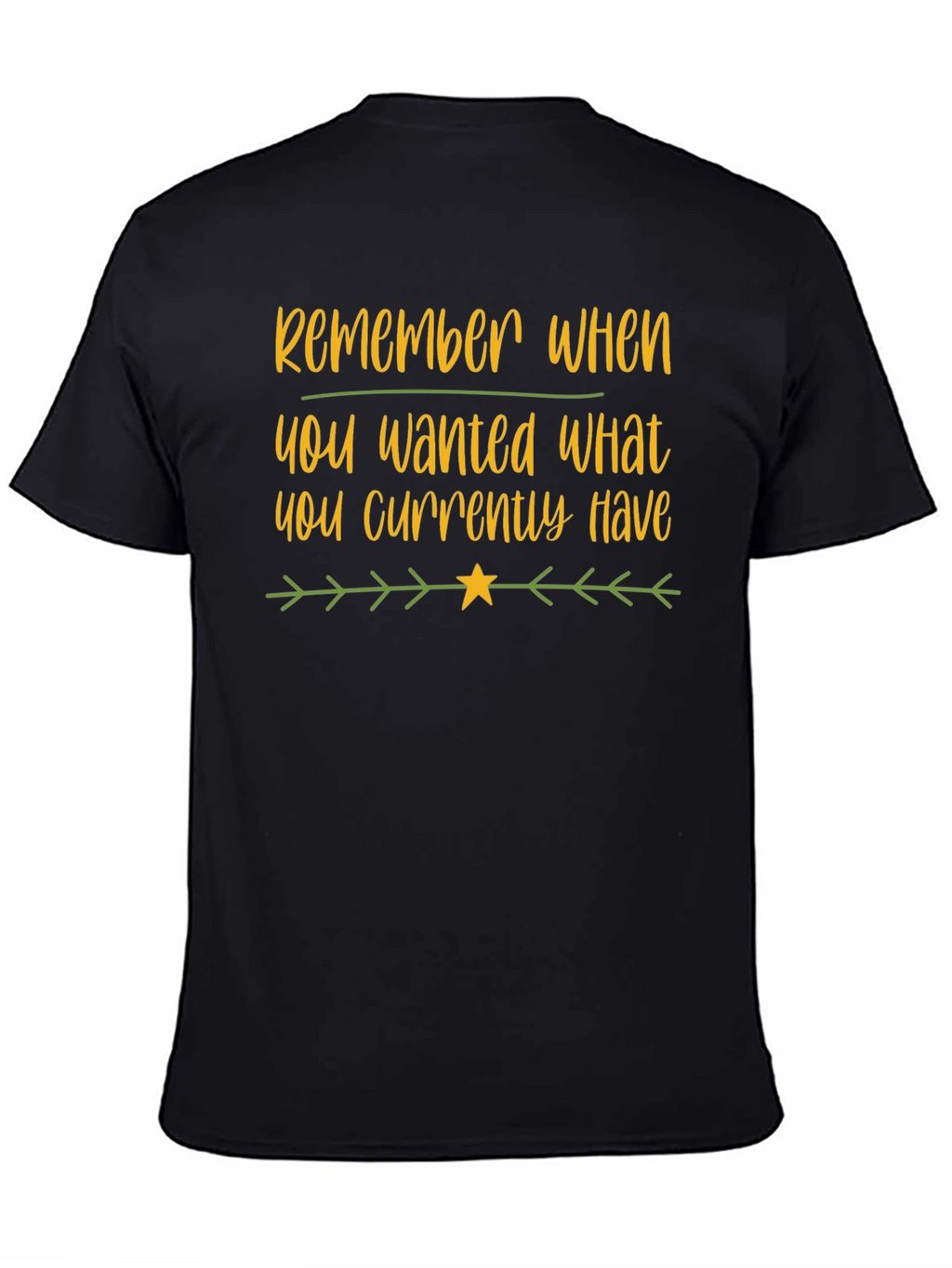 Motivational Black T-Shirt: Remember What You Wanted