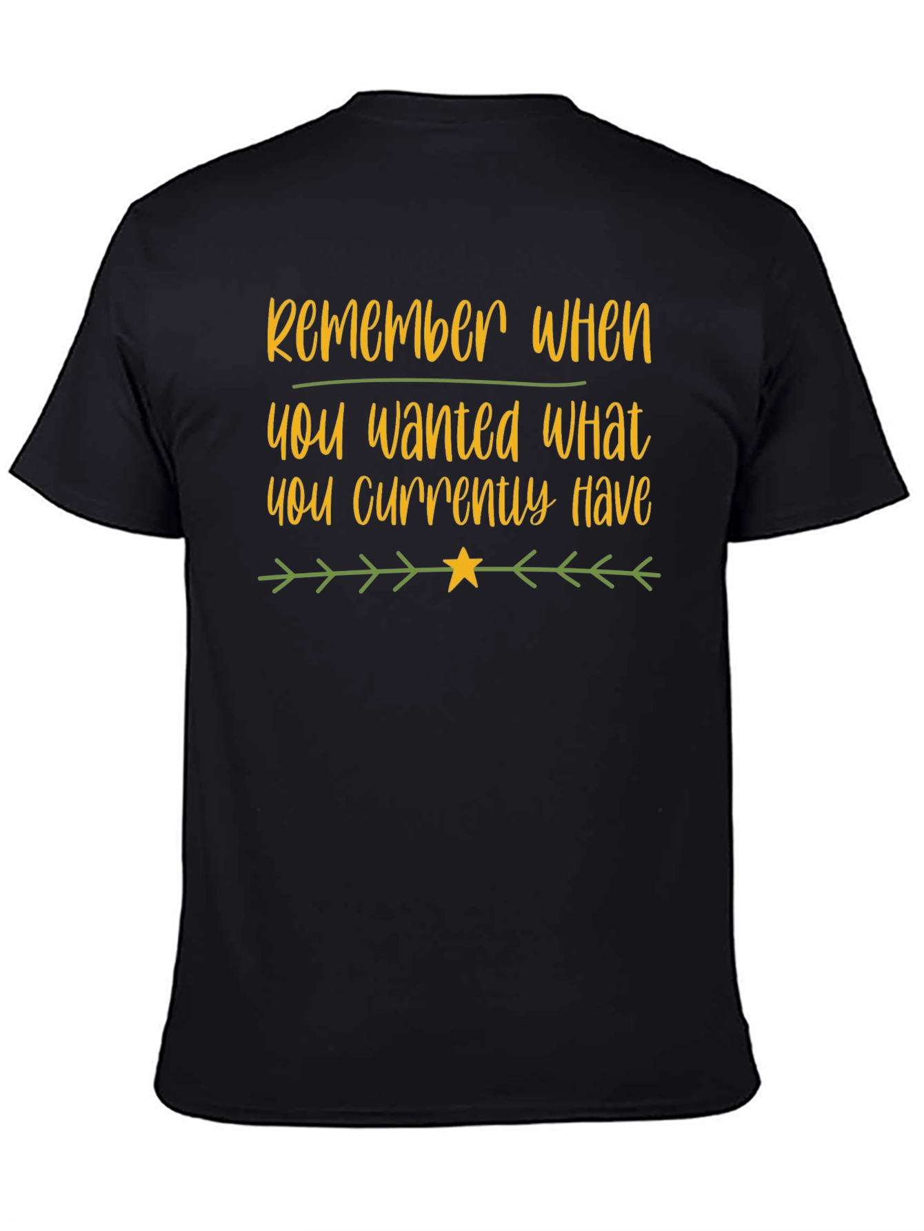 Motivational Black T-Shirt: Remember What You Wanted