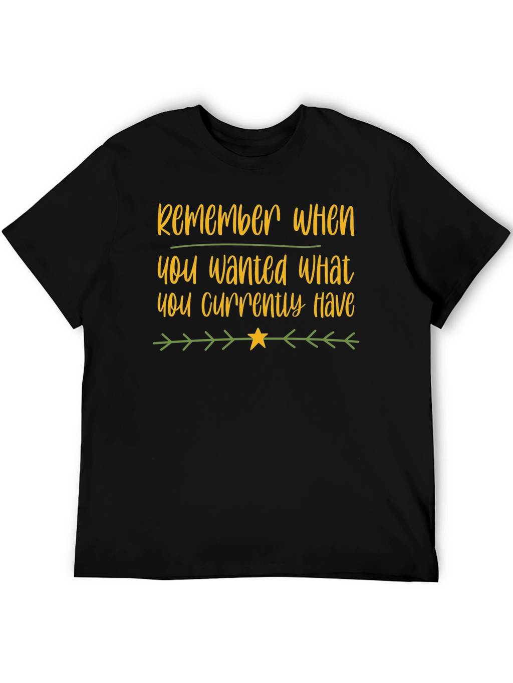 Motivational Black T-Shirt: Remember What You Wanted