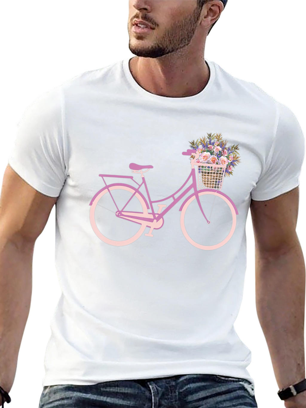 Floral Bicycle Graphic Tee - Stylish Comfort