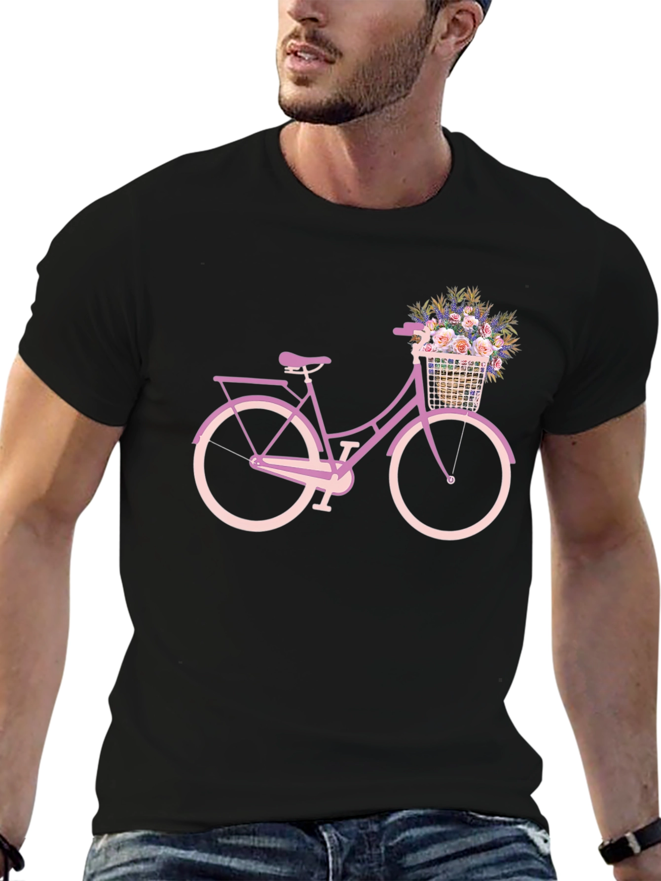 Floral Bicycle Graphic Tee - Stylish Comfort