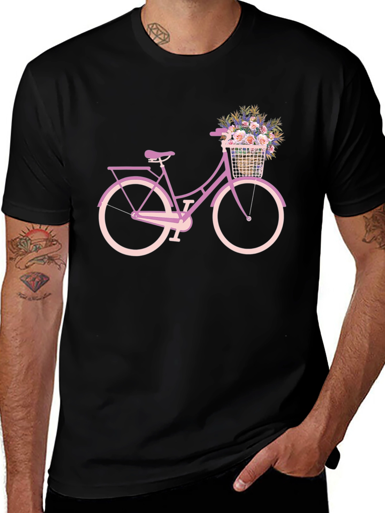 Floral Bicycle Graphic Tee - Stylish Comfort
