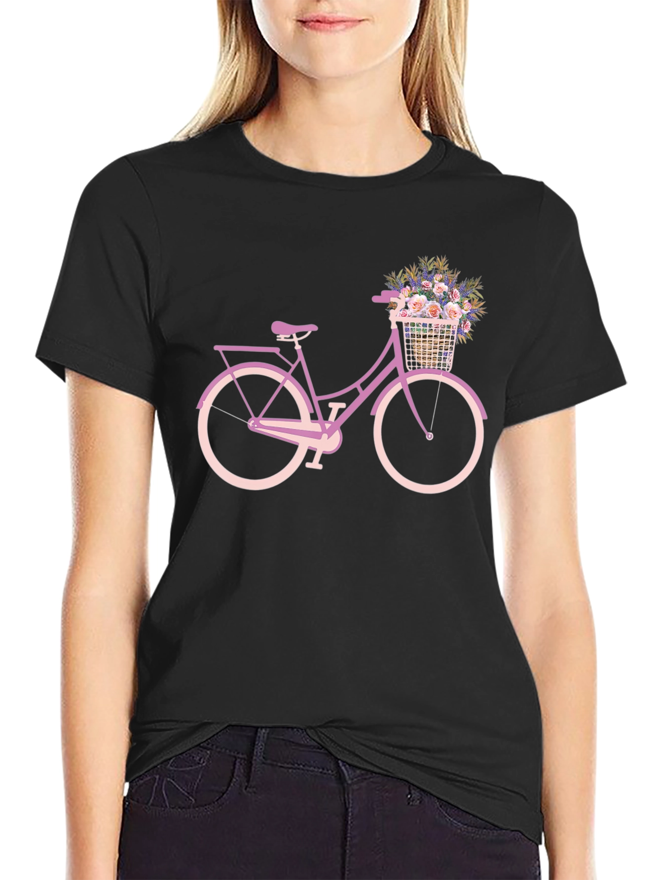 Floral Bicycle Graphic Tee - Stylish Comfort