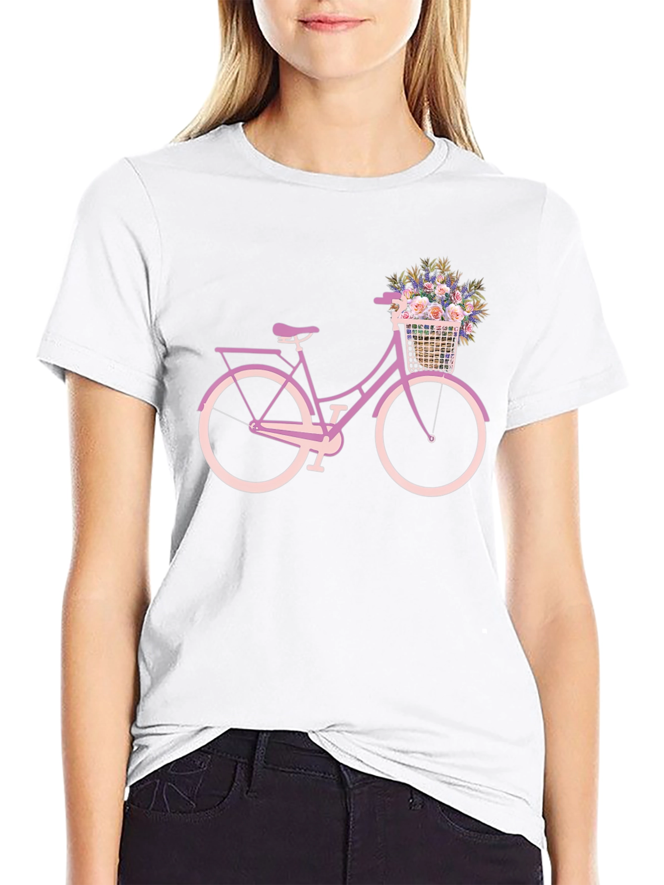Floral Bicycle Graphic Tee - Stylish Comfort
