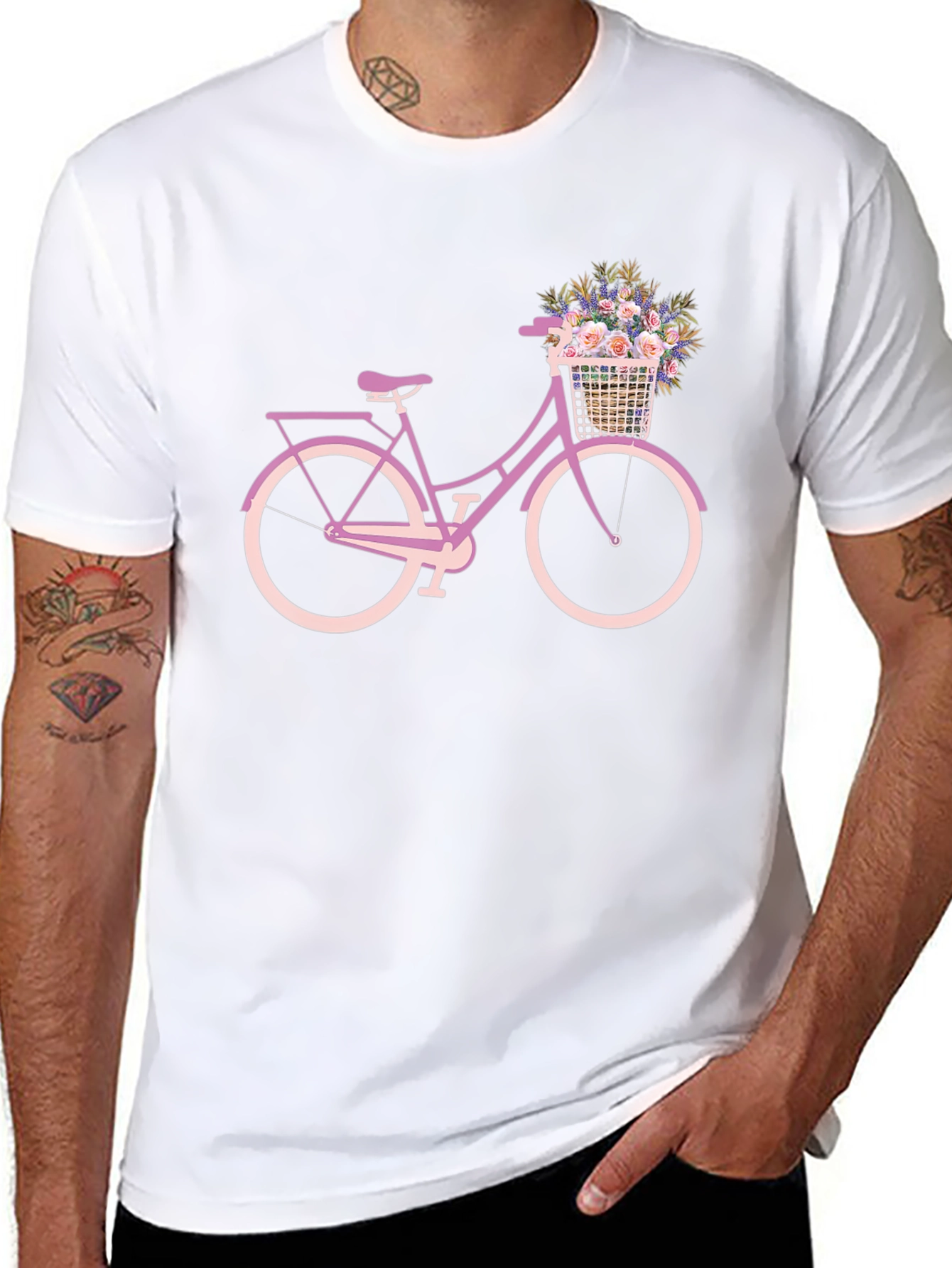 Floral Bicycle Graphic Tee - Stylish Comfort