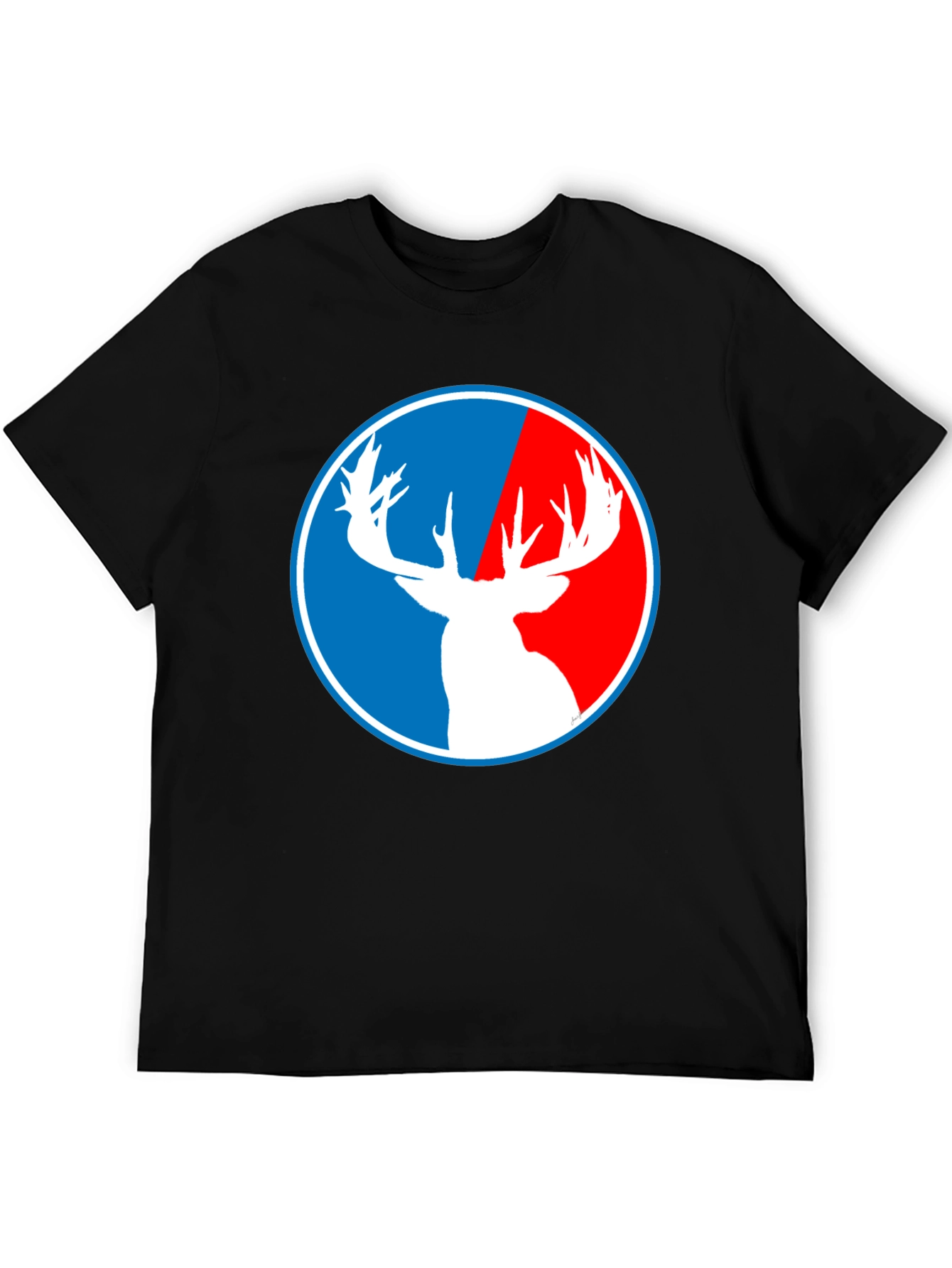 Deer Silhouette Graphic T-Shirt - Red White & Blue Design