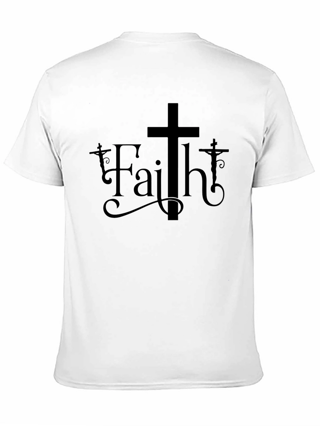 Faith Graphic Print Black Crew Neck T-Shirt
