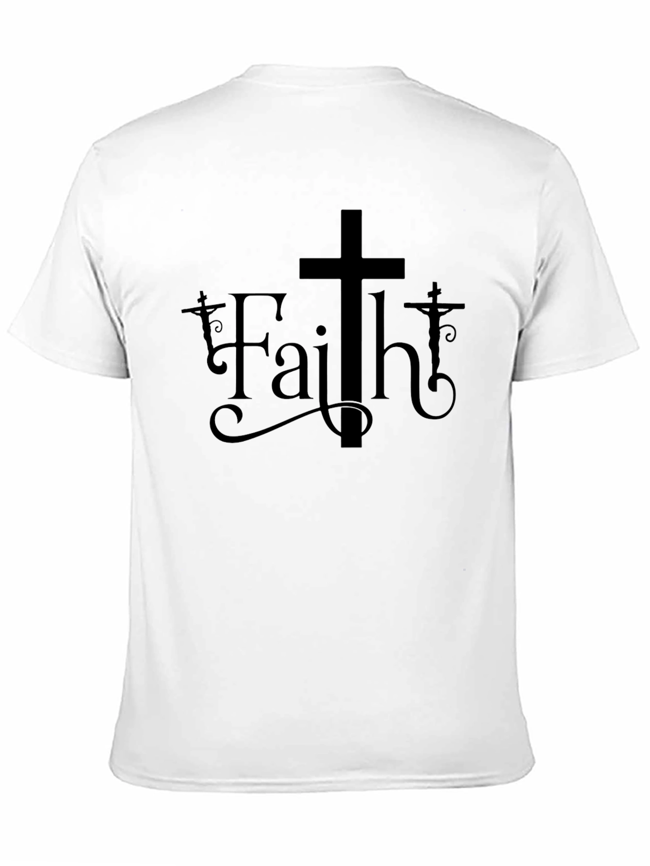 Faith Graphic Print Black Crew Neck T-Shirt
