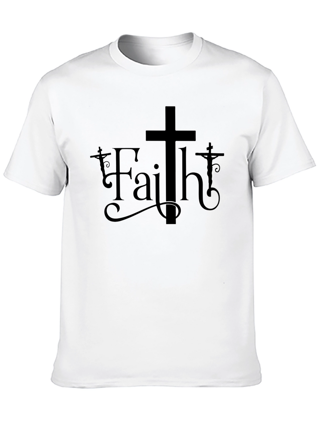 Faith Graphic Print Black Crew Neck T-Shirt