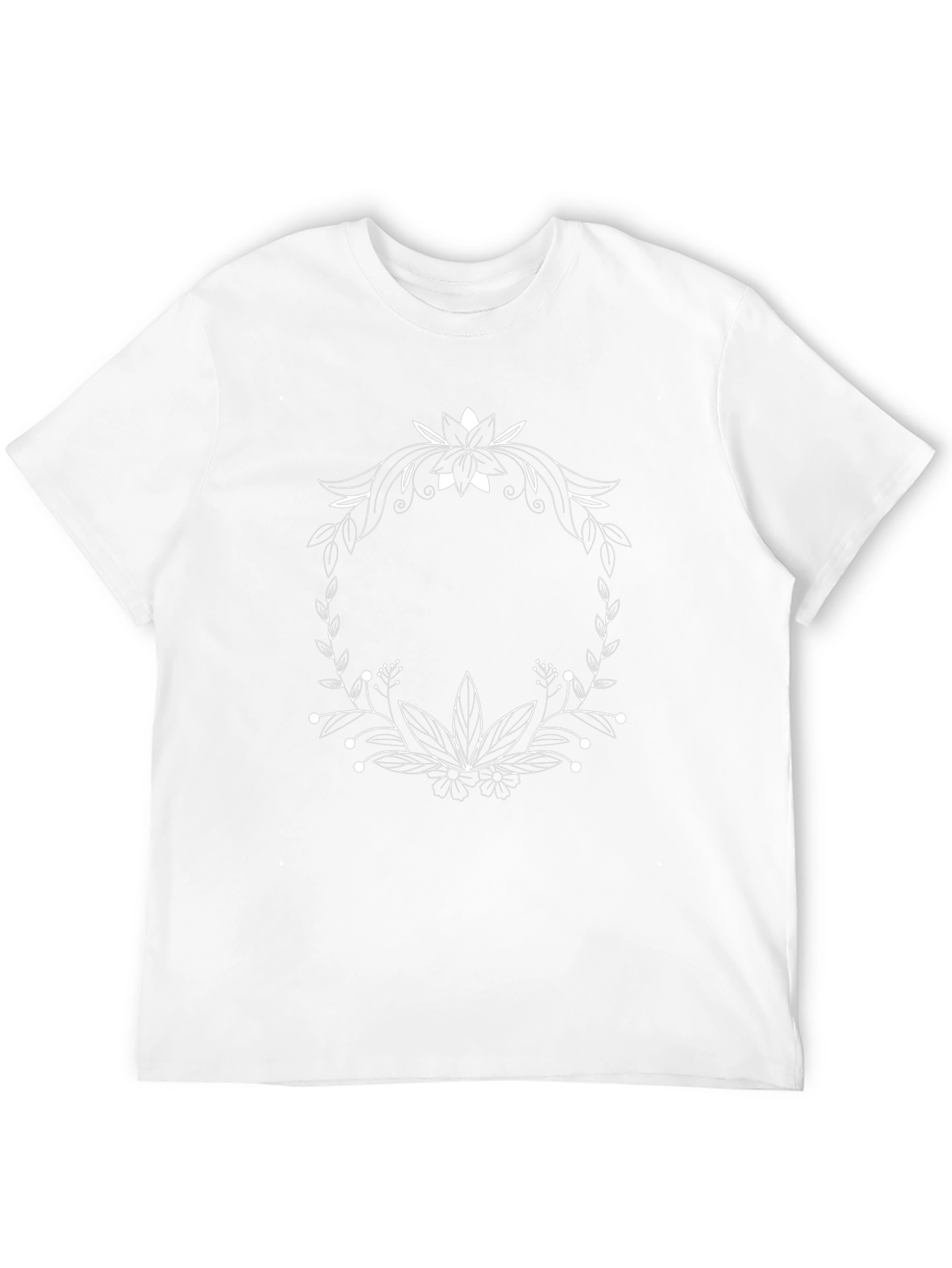 Floral Wreath Graphic Tee - Stylish Black T-Shirt