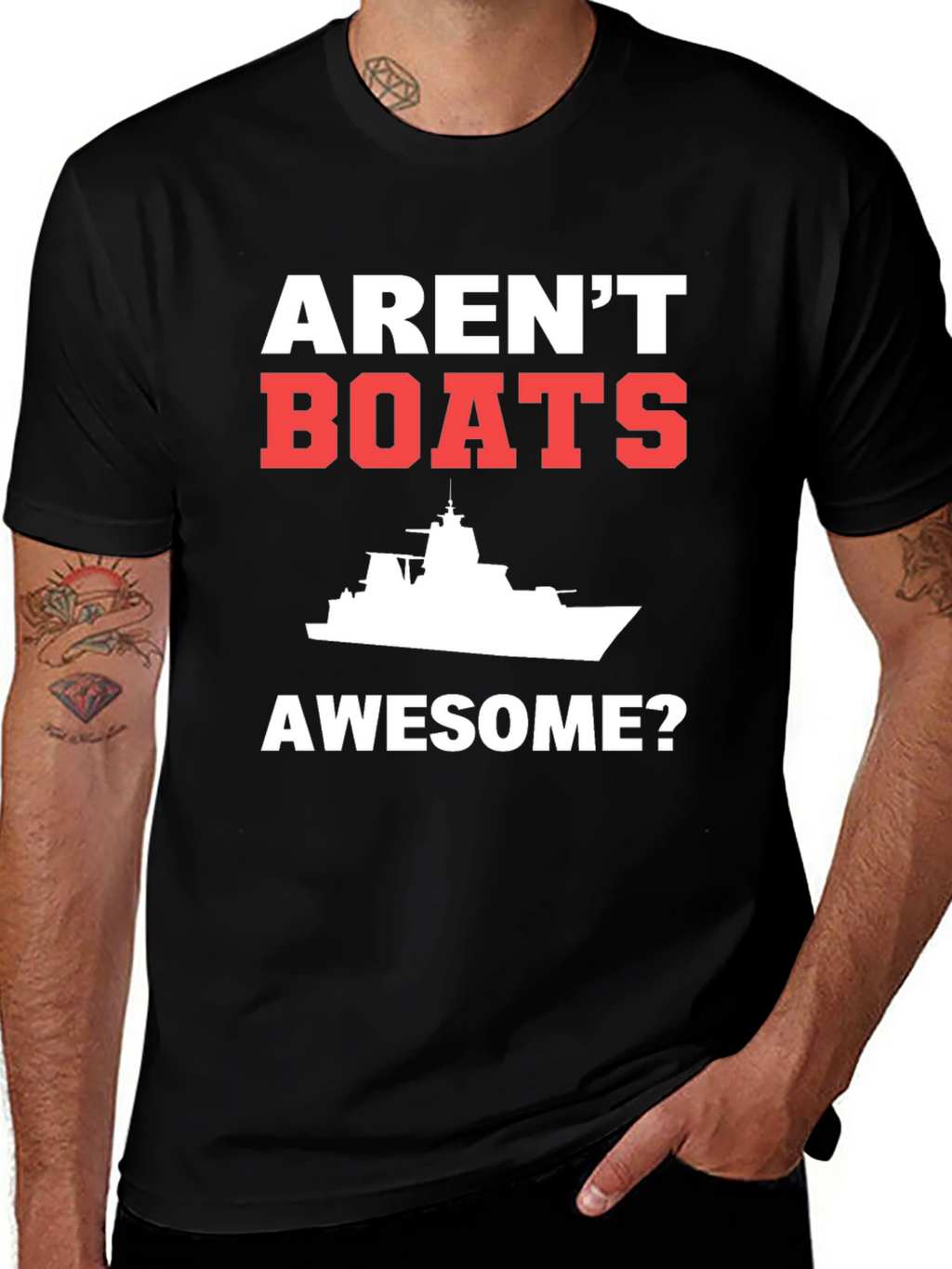 Arent Boats Awesome? Mens Black T-Shirt