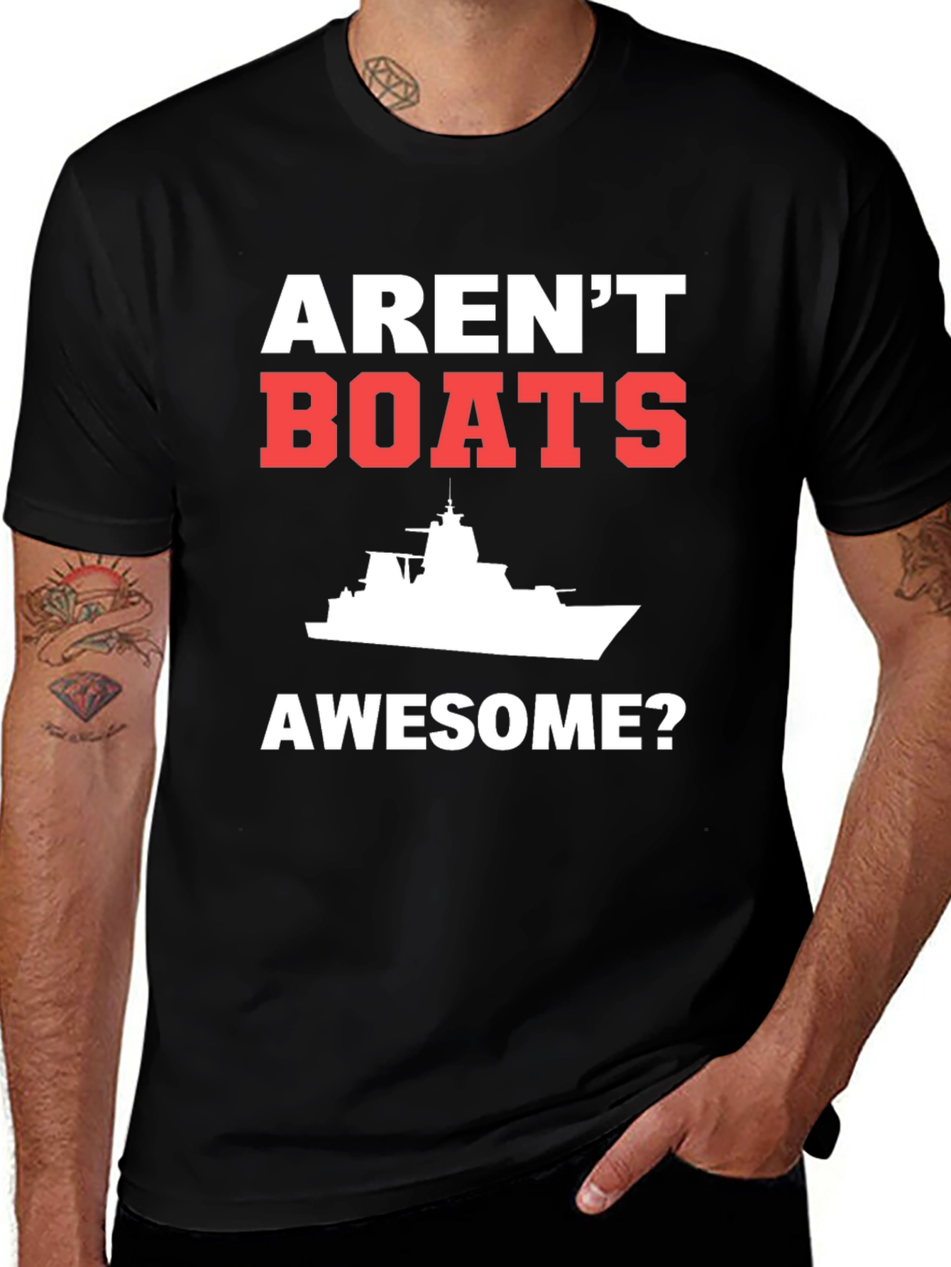 Arent Boats Awesome? Mens Black T-Shirt