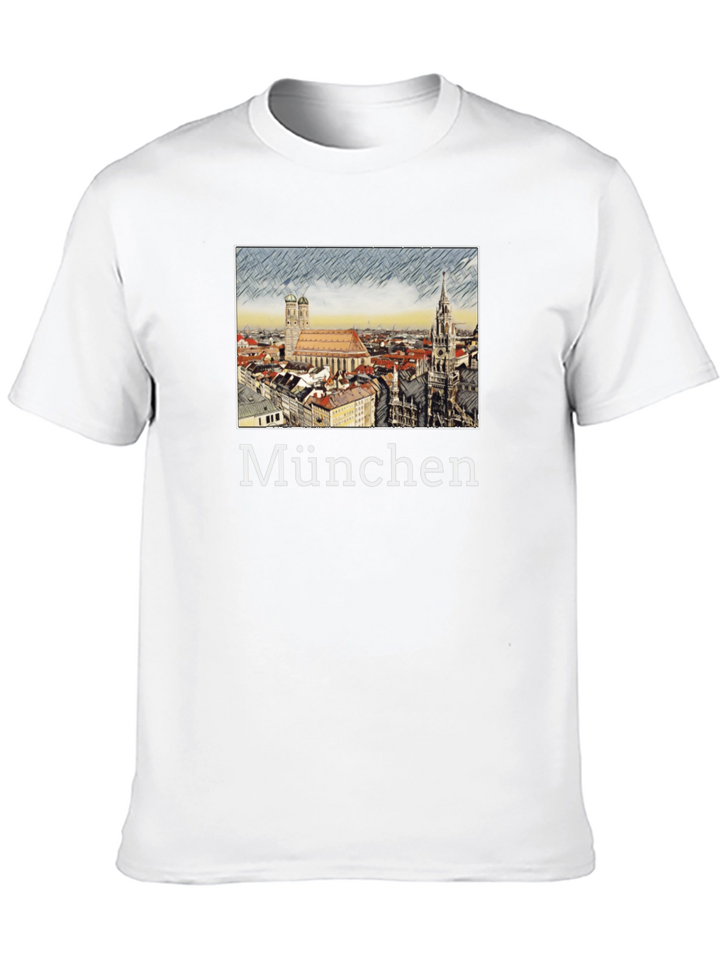 München Skyline T-Shirt - Black Cotton Tee