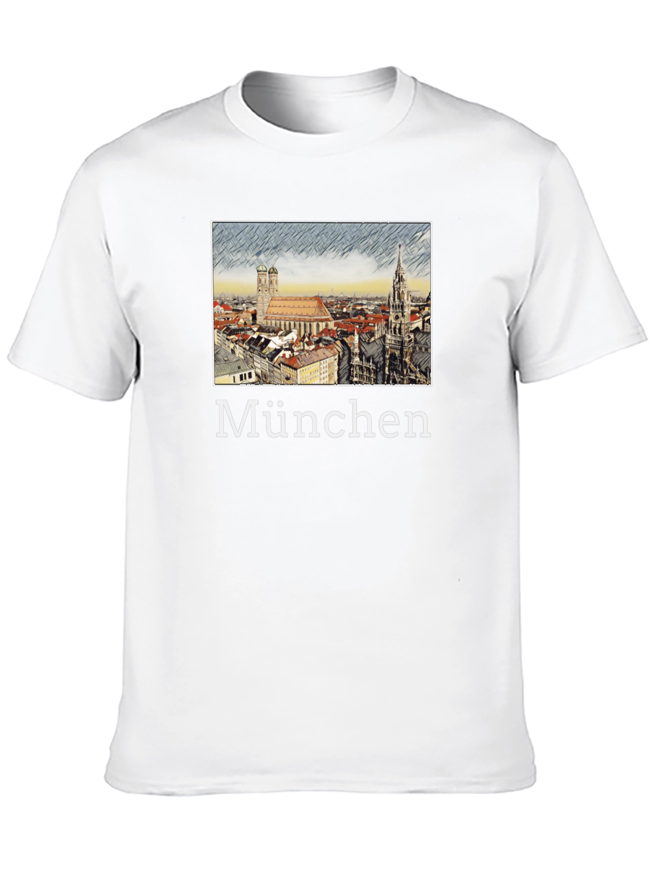 München Skyline T-Shirt - Black Cotton Tee