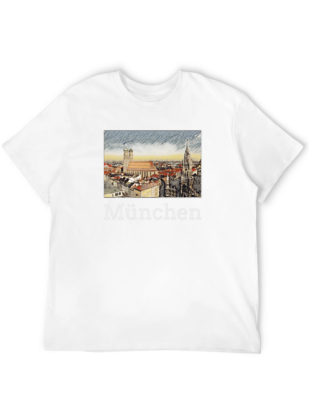 München Skyline T-Shirt - Black Cotton Tee