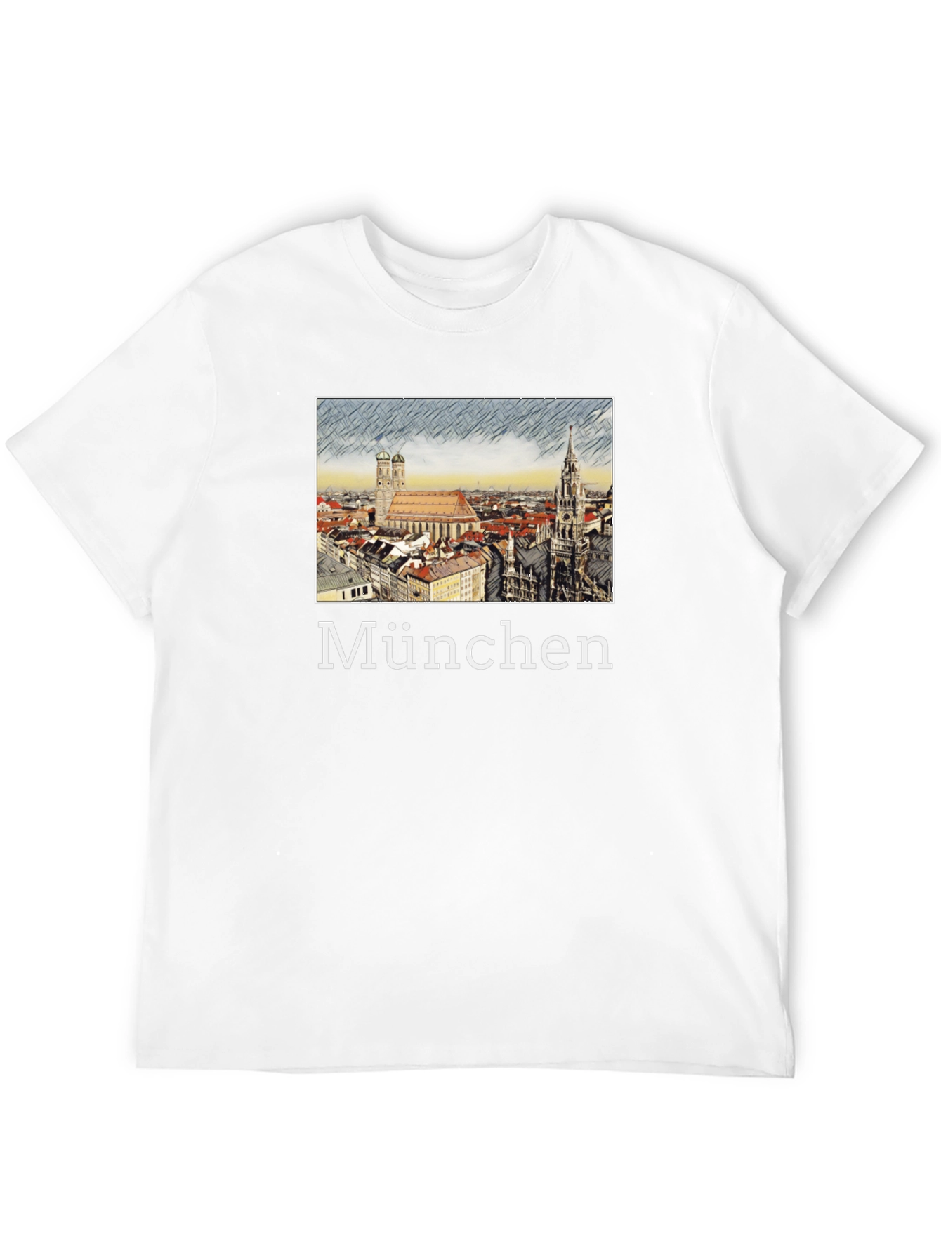 München Skyline T-Shirt - Black Cotton Tee