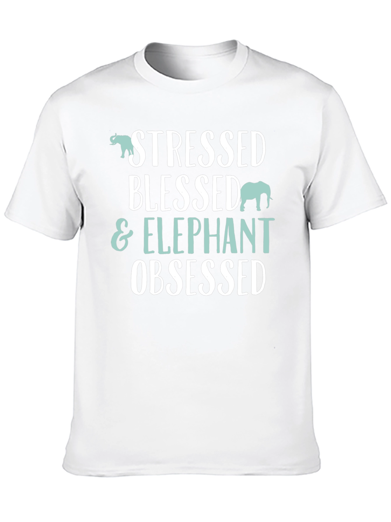 Stressed Blessed & Elephant Obsessed Black T-Shirt