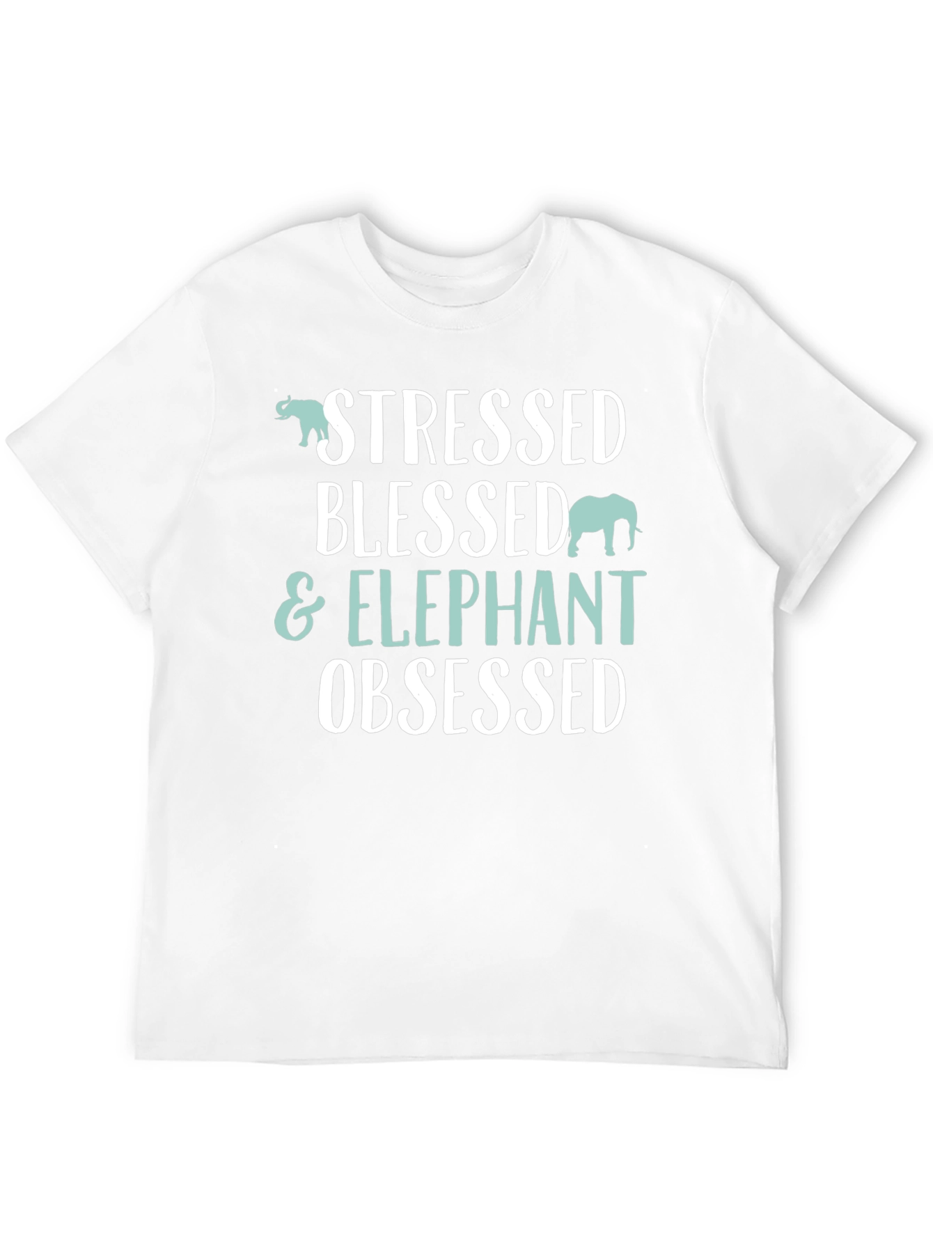 Stressed Blessed & Elephant Obsessed Black T-Shirt