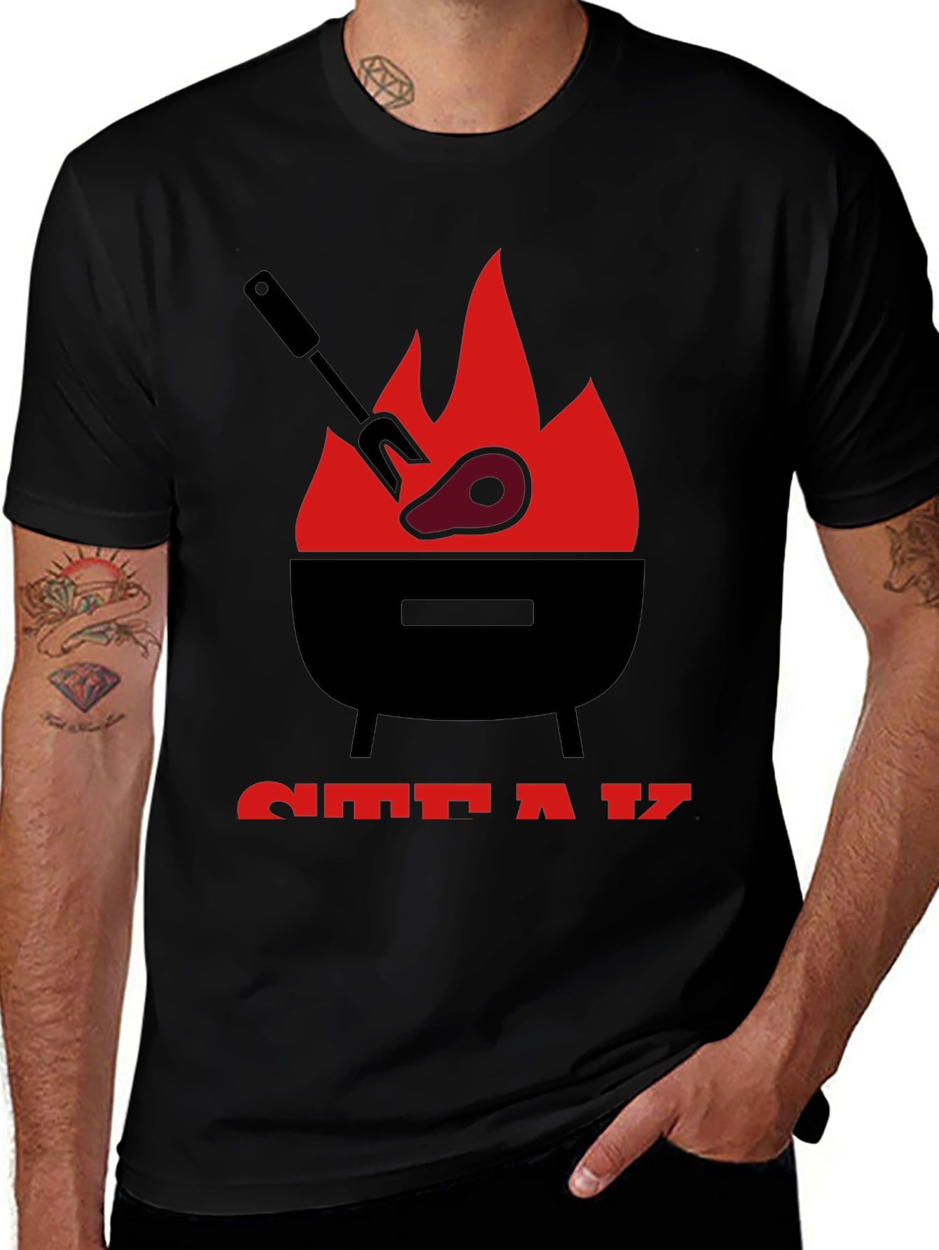 Steak BBQ T-Shirt: Grilling Graphic Tee for Foodies