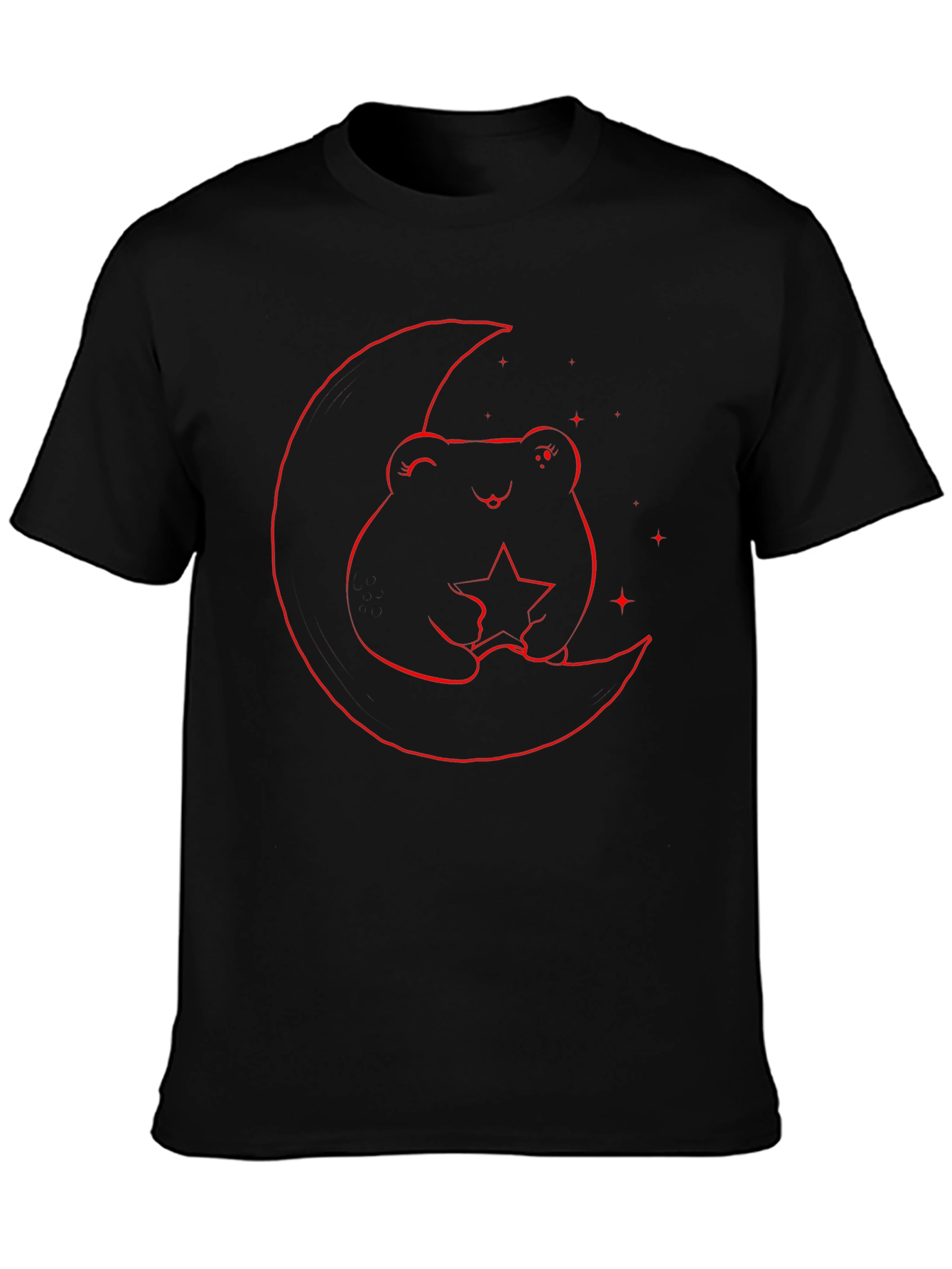 Frog on Moon Graphic Tee - Black