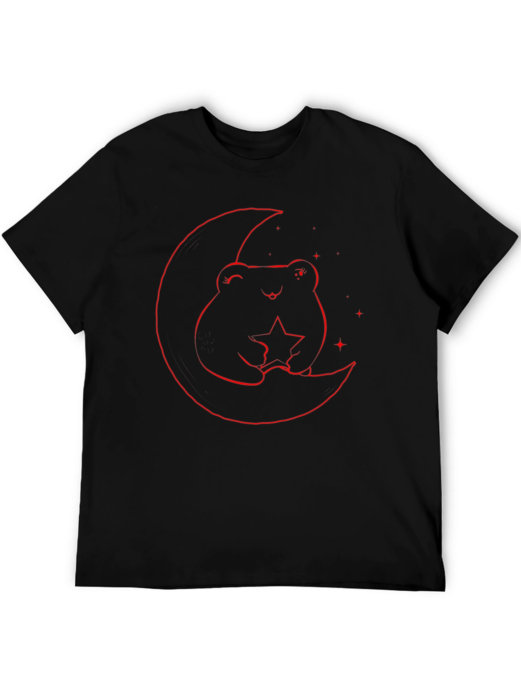 Frog on Moon Graphic Tee - Black