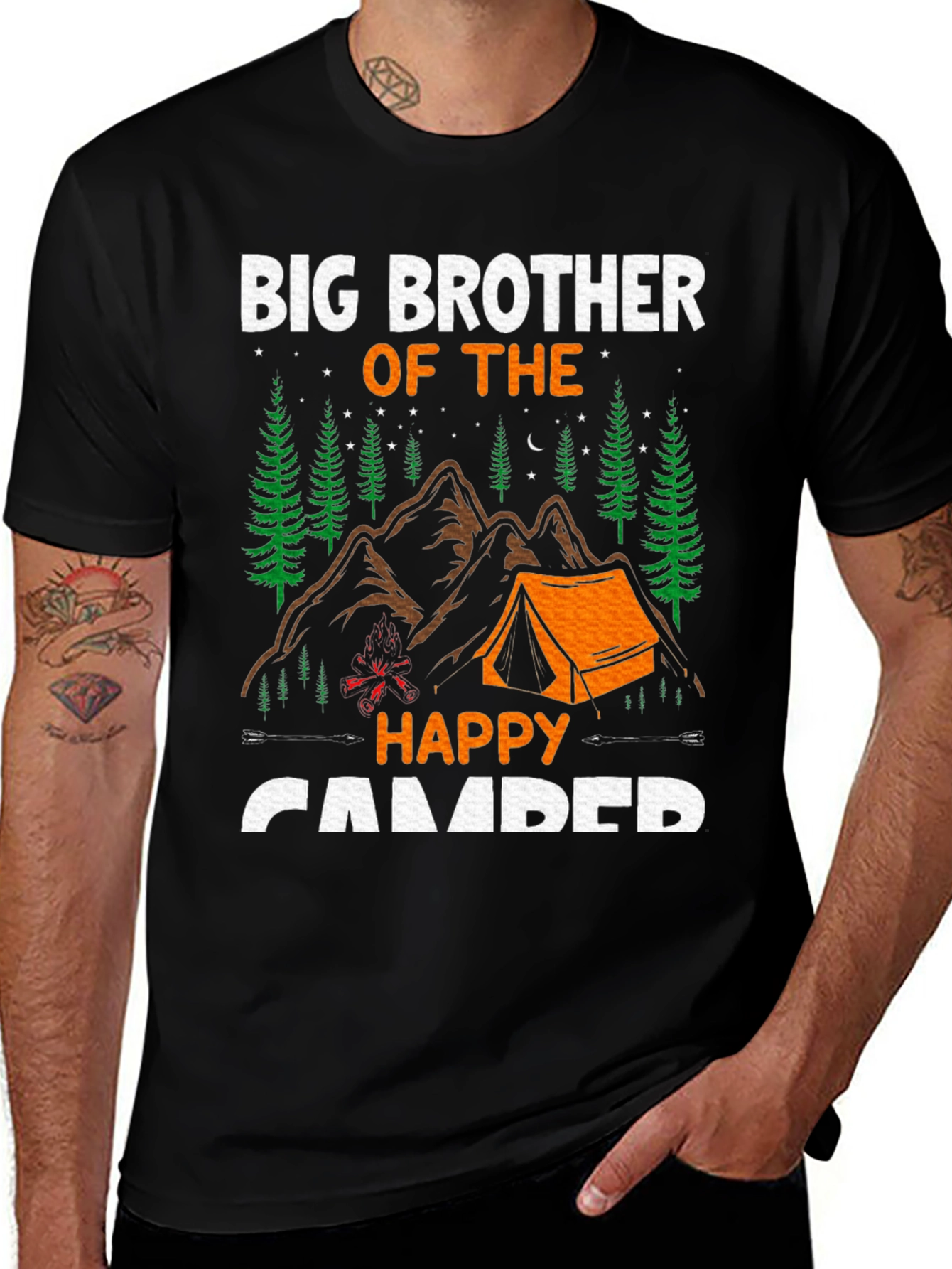 Big Brother Happy Camper Graphic Tee - Camping T-Shirt