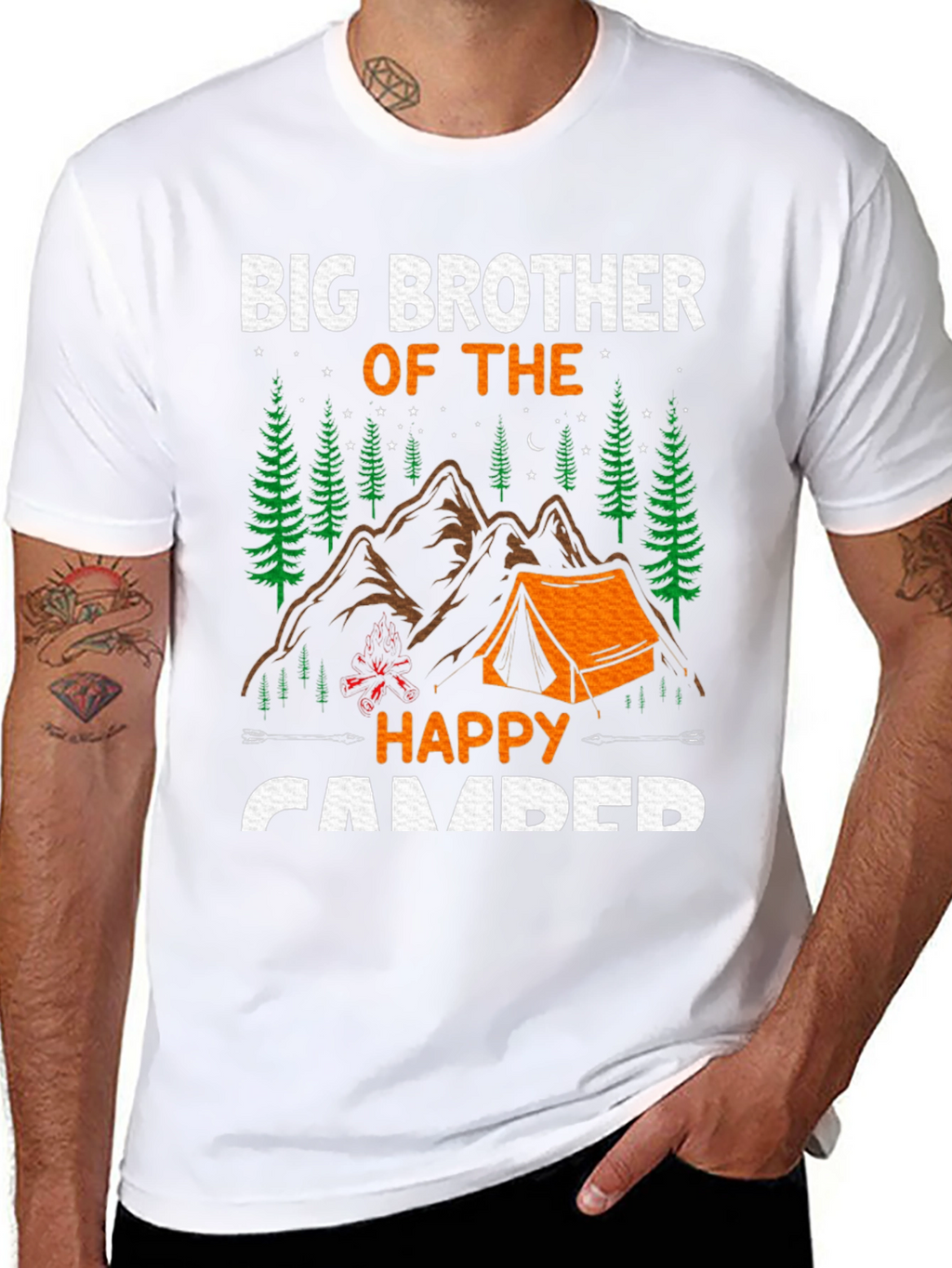 Big Brother Happy Camper Graphic Tee - Camping T-Shirt