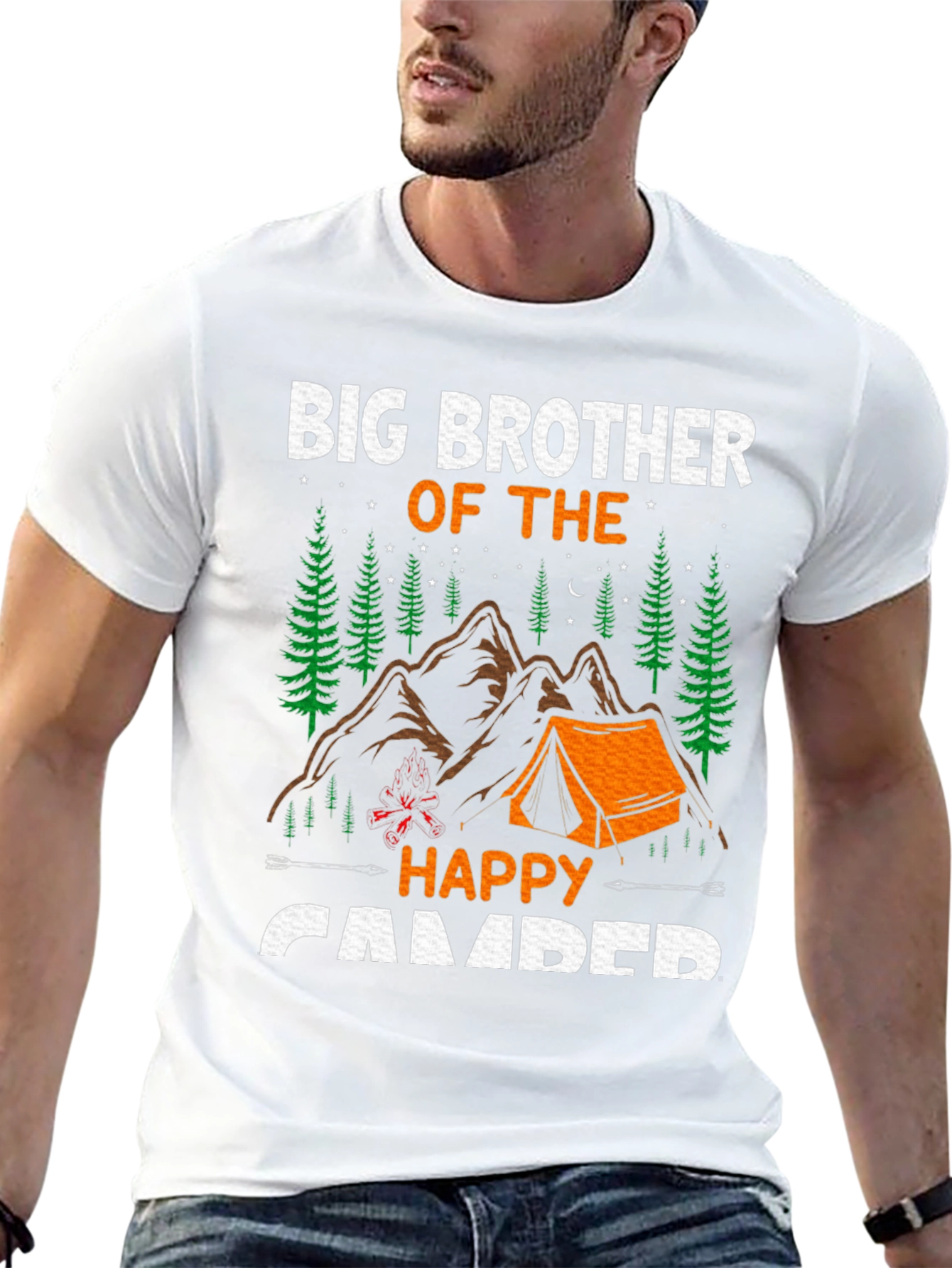 Big Brother Happy Camper Graphic Tee - Camping T-Shirt